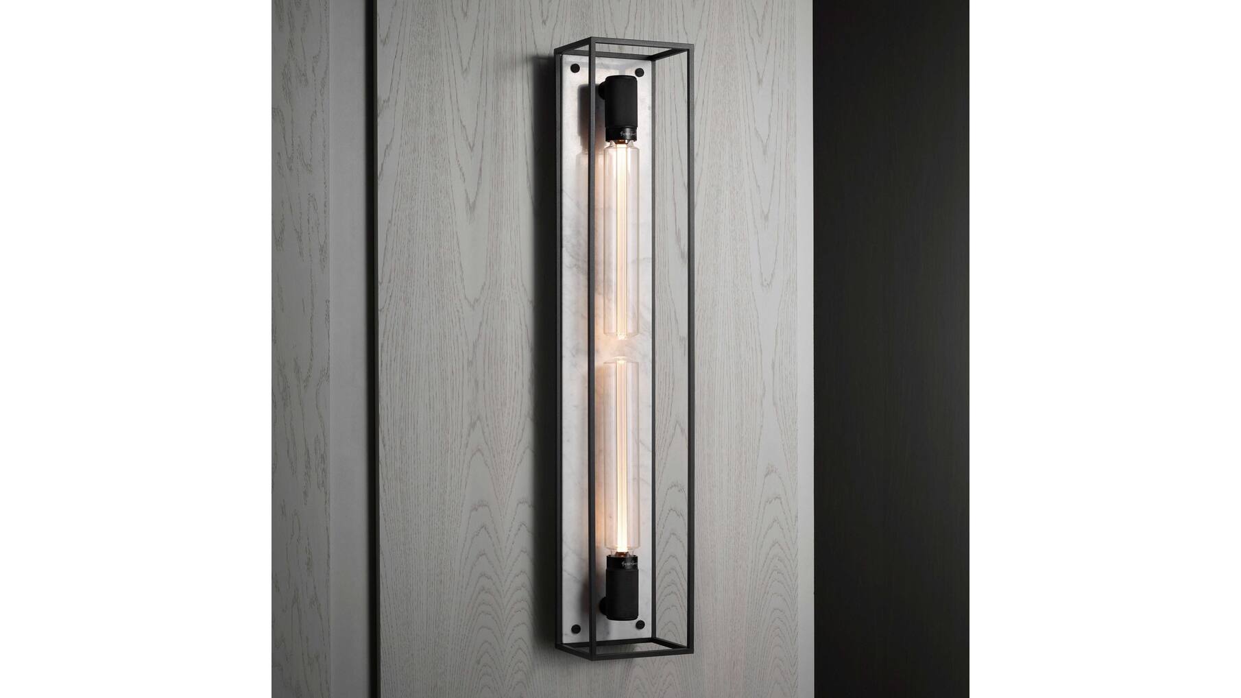 Caged Wall Light/X-Large/White Marble