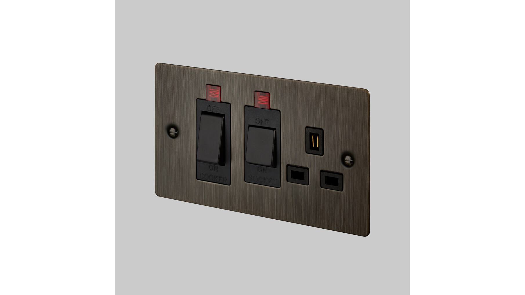 Cooker Control Unit w/ Neon - Smoke - Black Interior