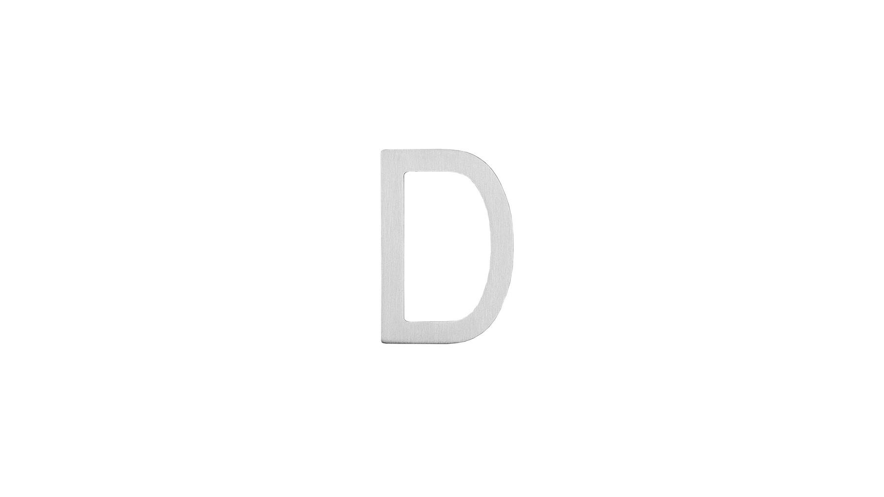 Huisletter D 100mm RVS geborsteld