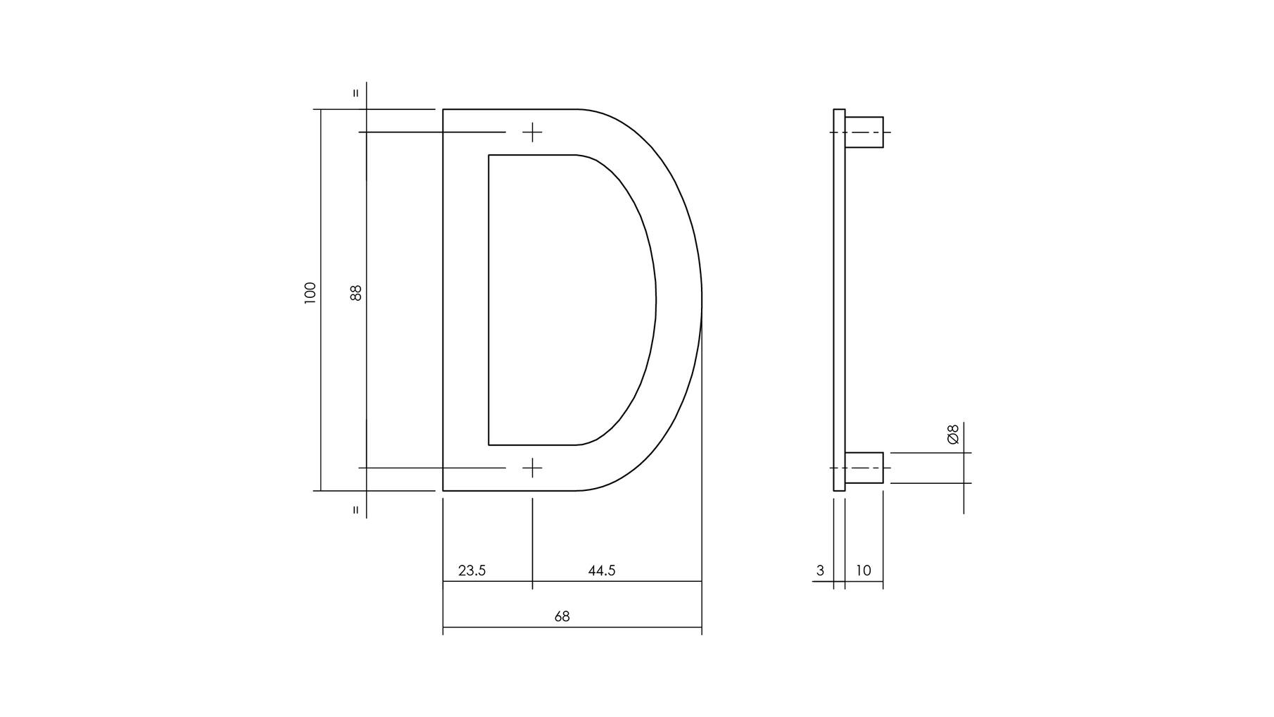 Huisletter D 100mm RVS geborsteld