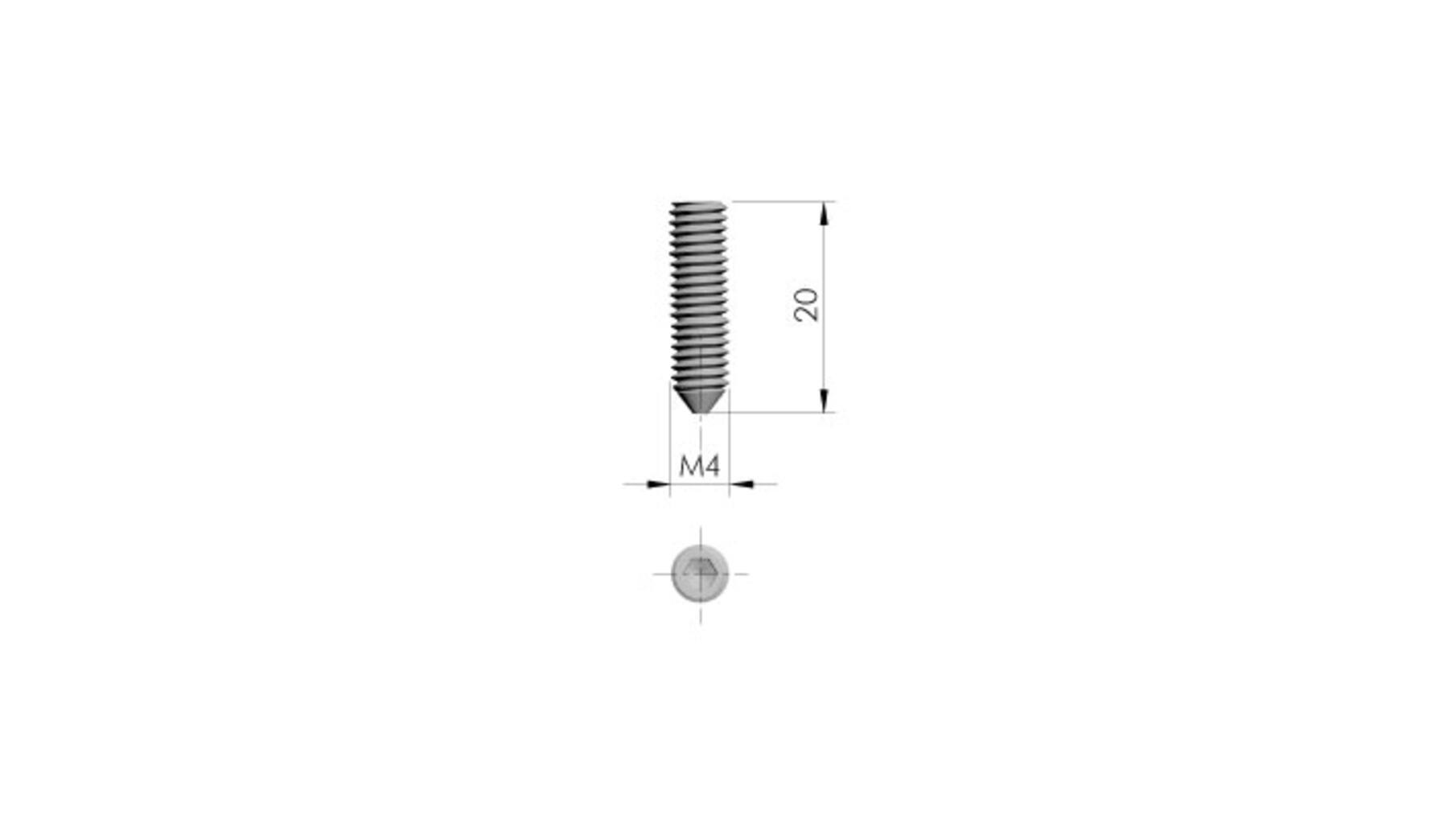 Vergrendelschroef voor Triade XXL binnenzeskant M4x20mm