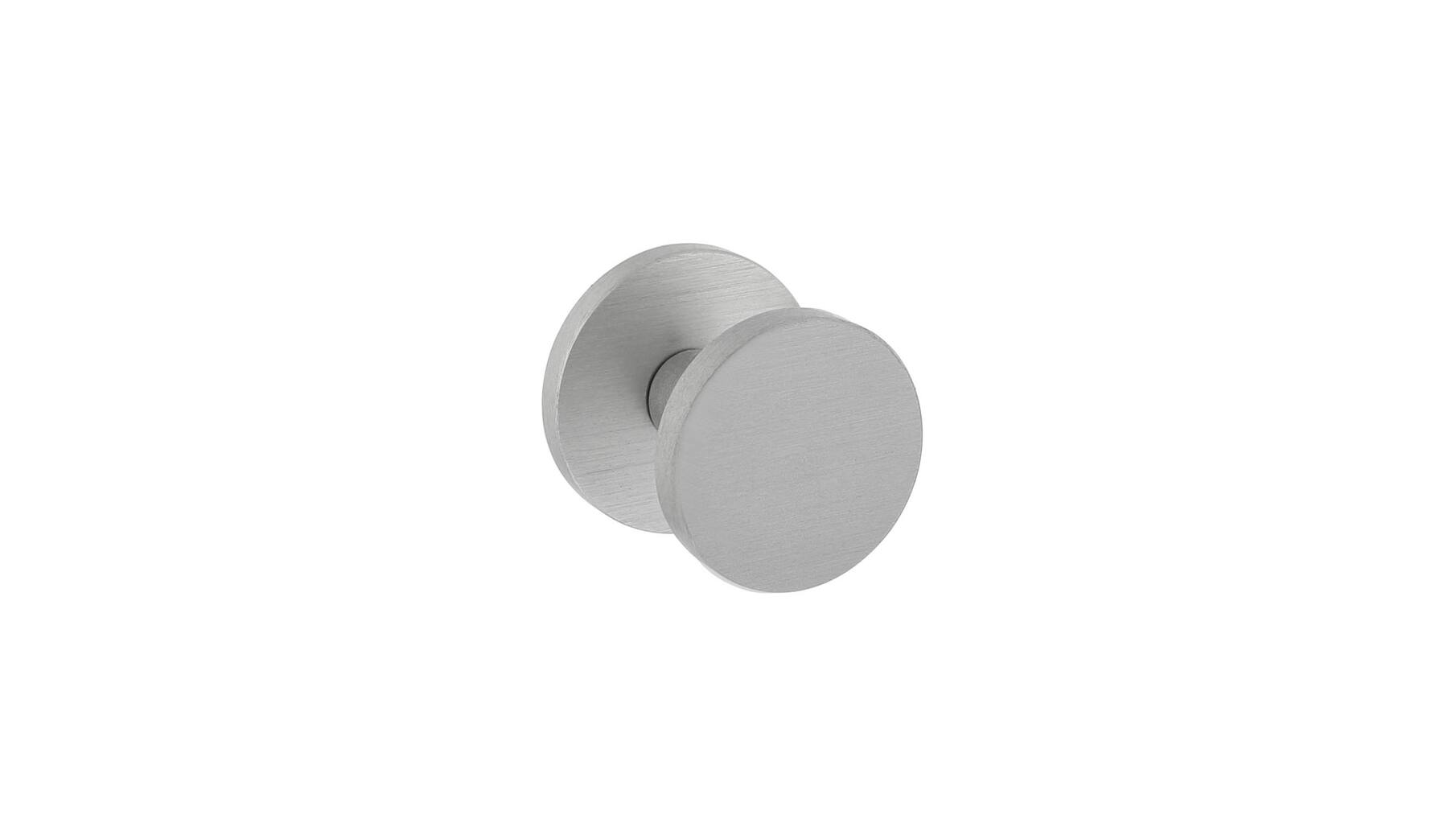 Voordeurknop rond ø55mm eenzijdige montage aluminium