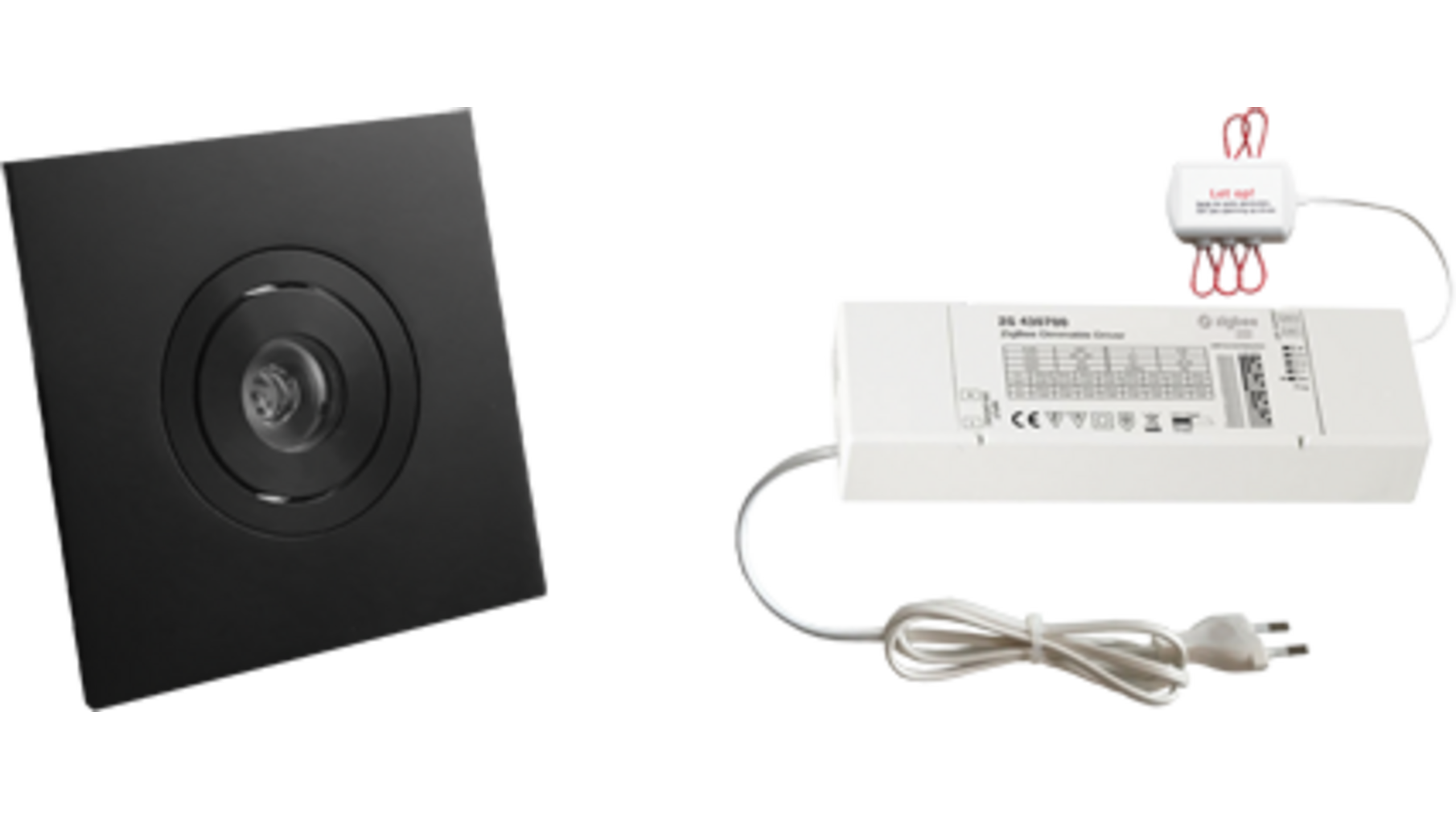 6x Monza vierkant zwart +6x verlengsnoer +ZigBee Driver 30W