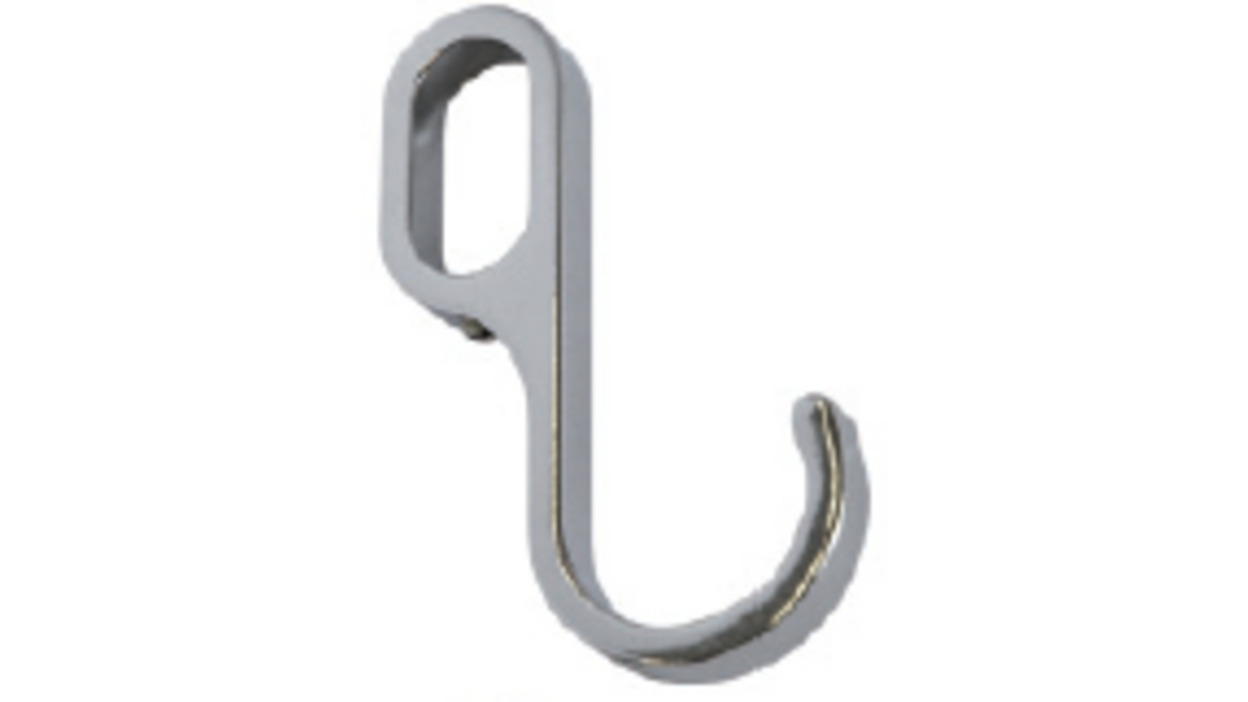 Opschuifhaak glans chroom voor roede 30x15mm