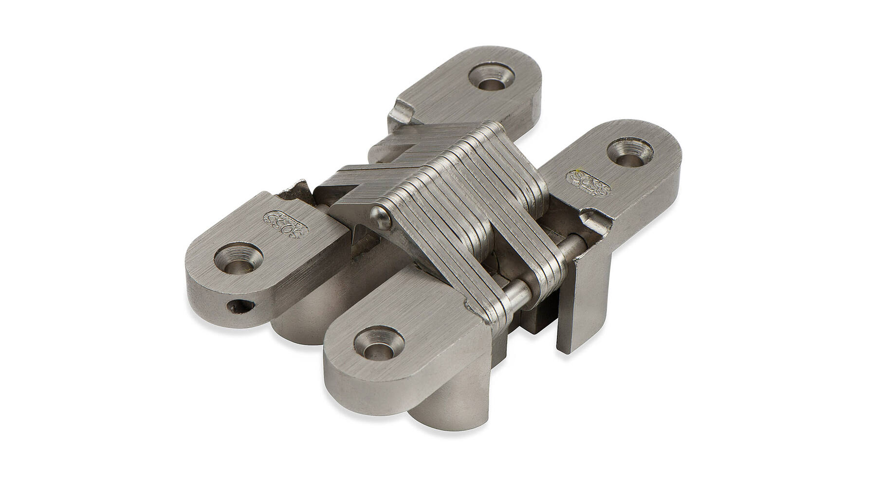 SOSS scharnier vernikkeld 69.9x15.9mm, hout 22mm minimum