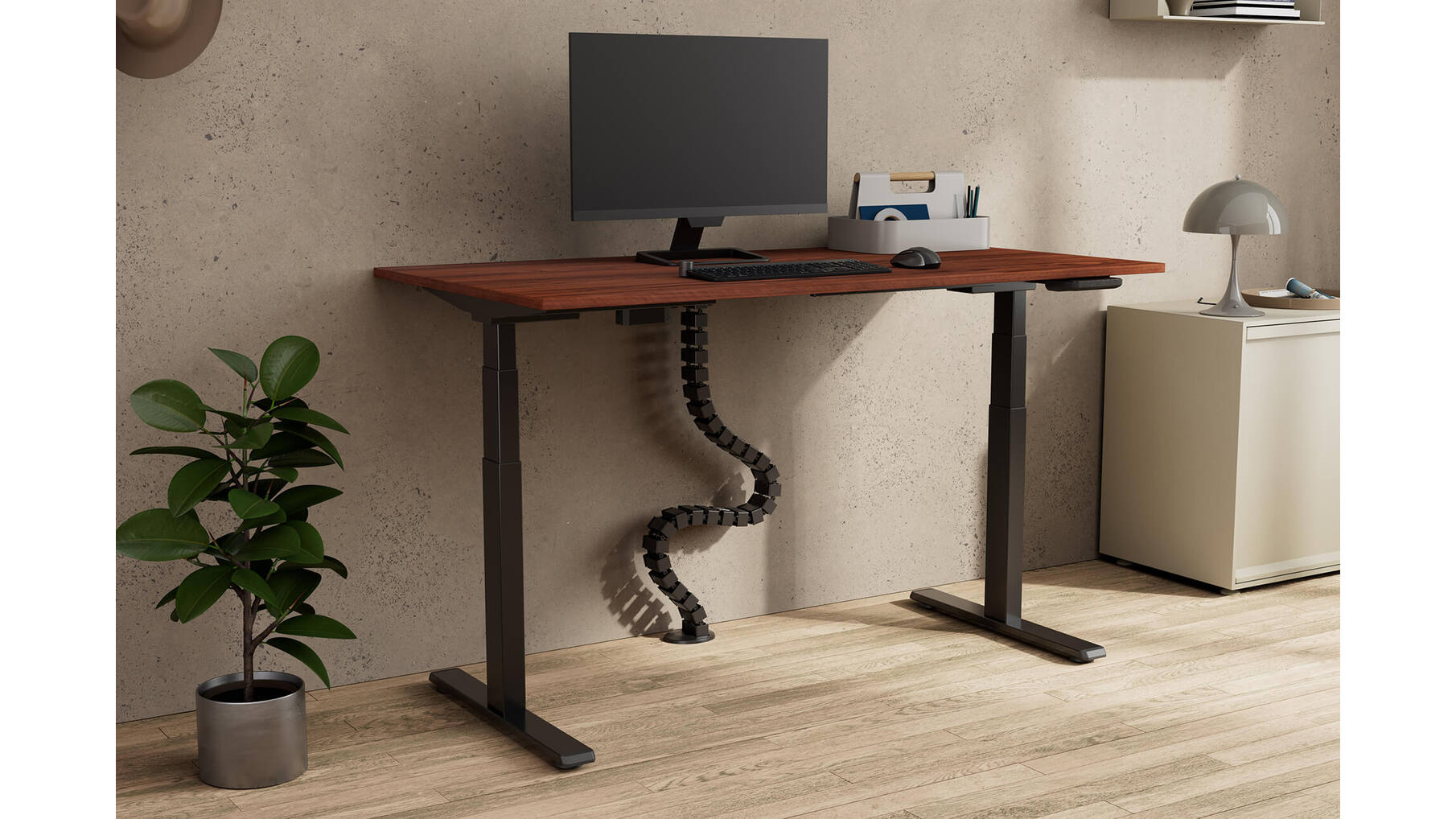 Fellowes kabelslang van 130cm met verzwaard voetplaat, zwart