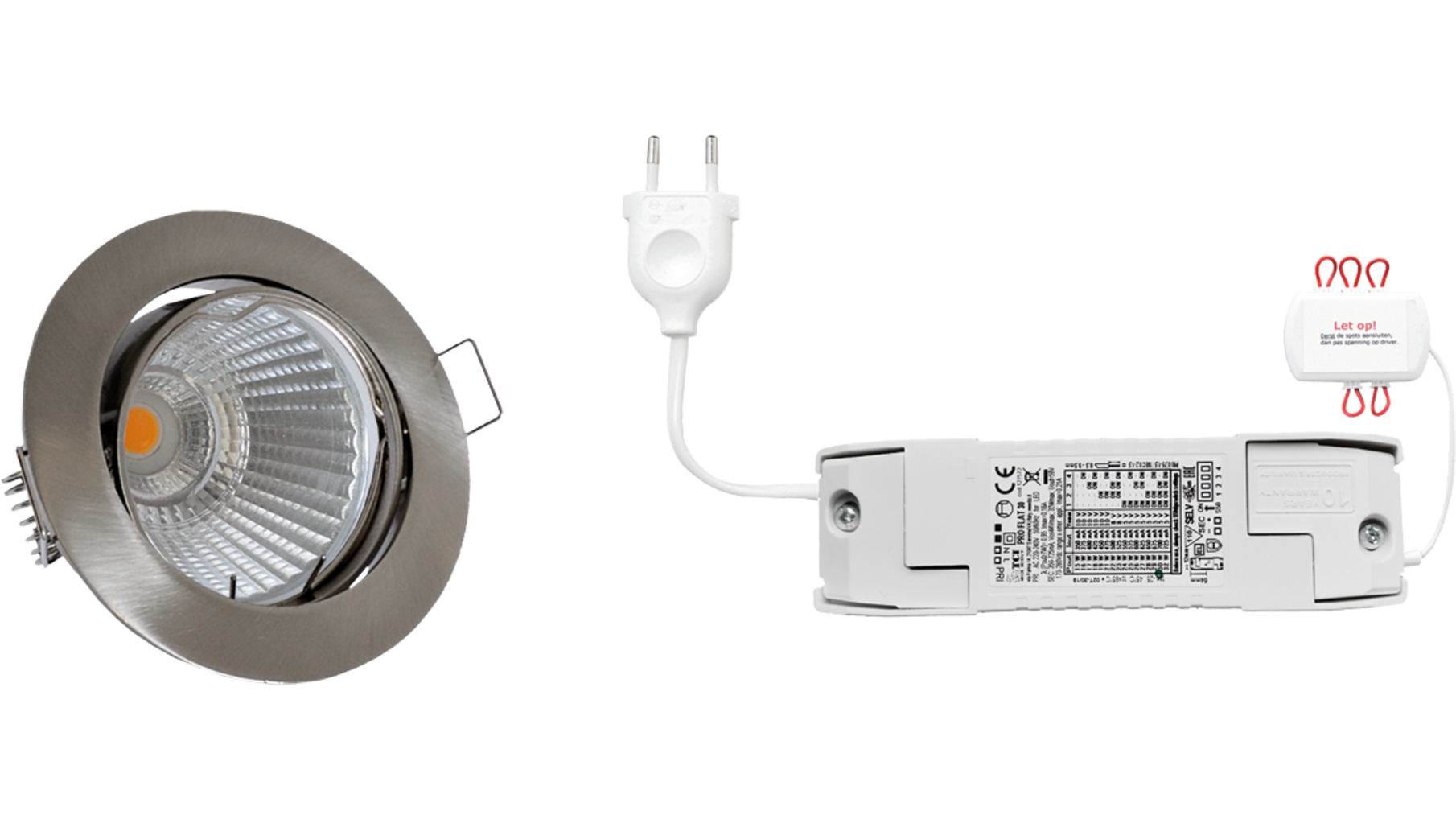 6x  rond RVS Look+6x powerled+6x verl+driver