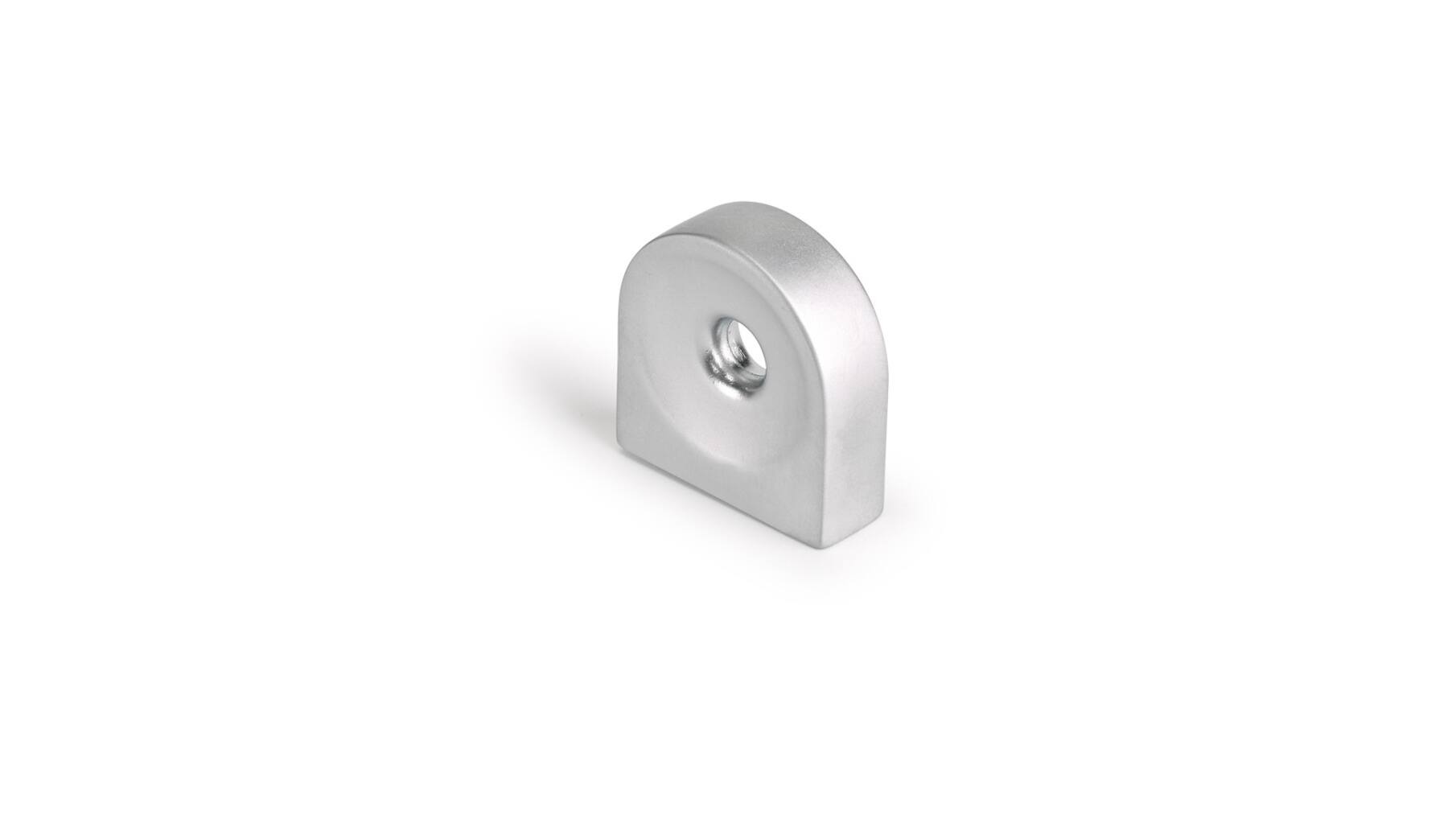 Knop CIRCLE met gat, mat chroom 40x8x40mm, hartmaat 32mm