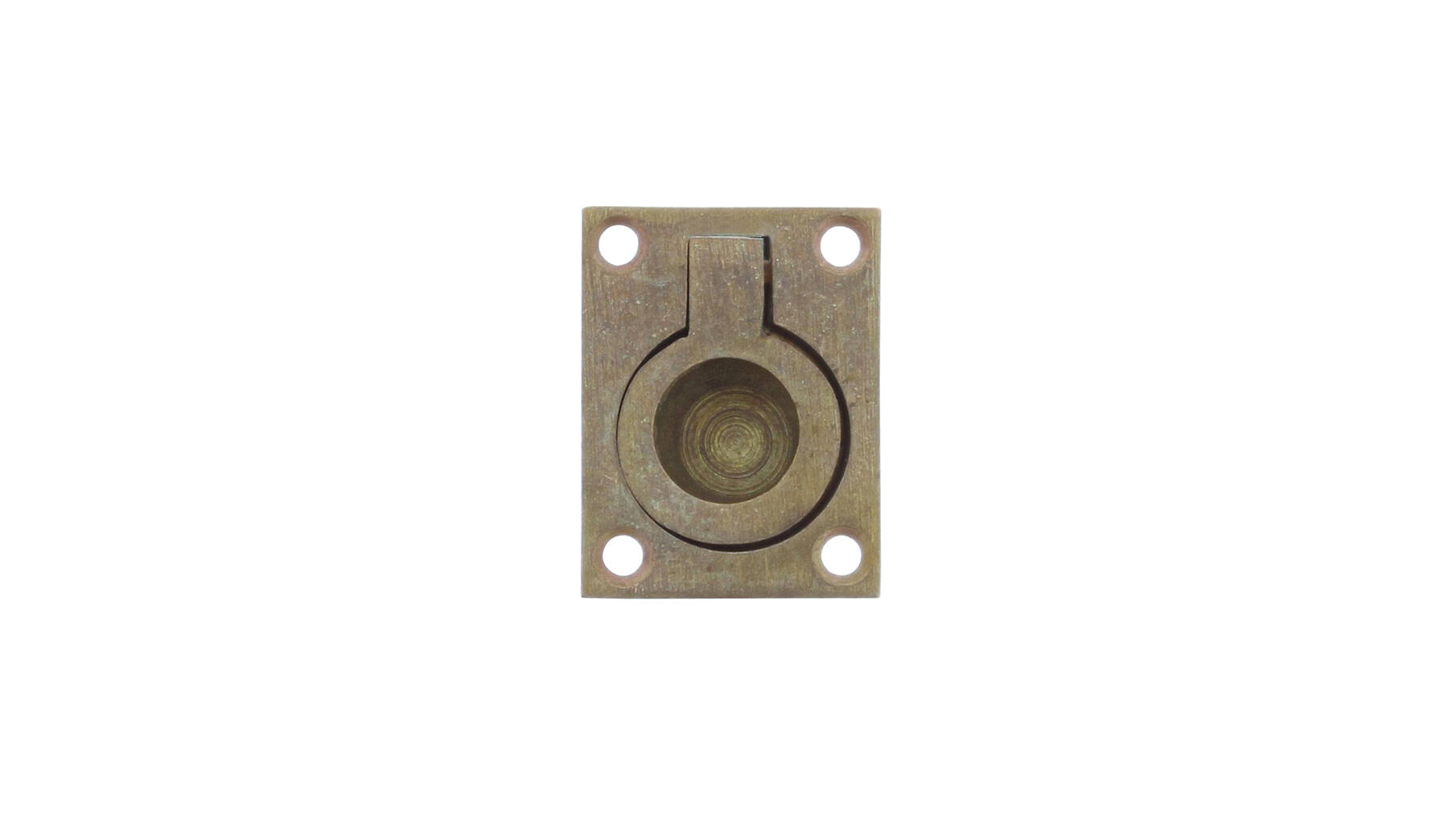 Luikring rechthoekig 50 x 39 mm messing getrommeld