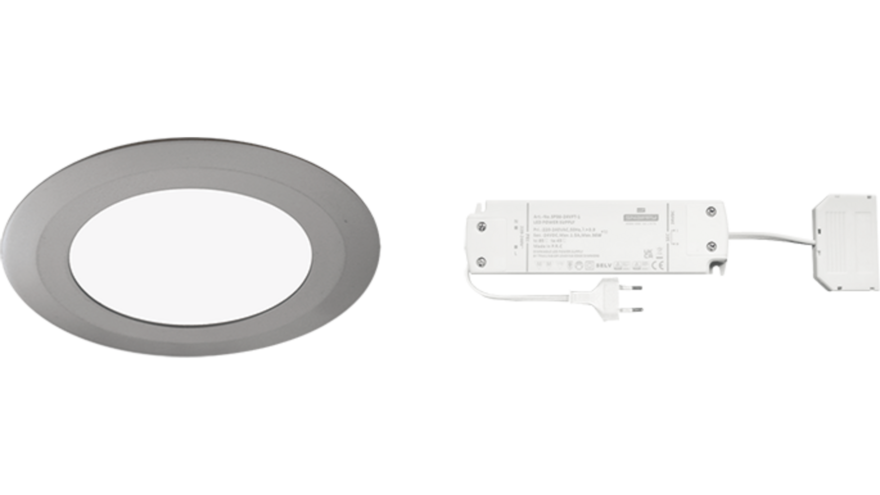 6x Date Edelstaal Look 12V + RL-dimbare driver 30W