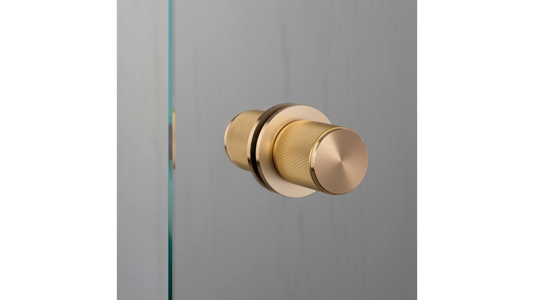 Fixed Door Knob/Double-Sided/Linear/Brass