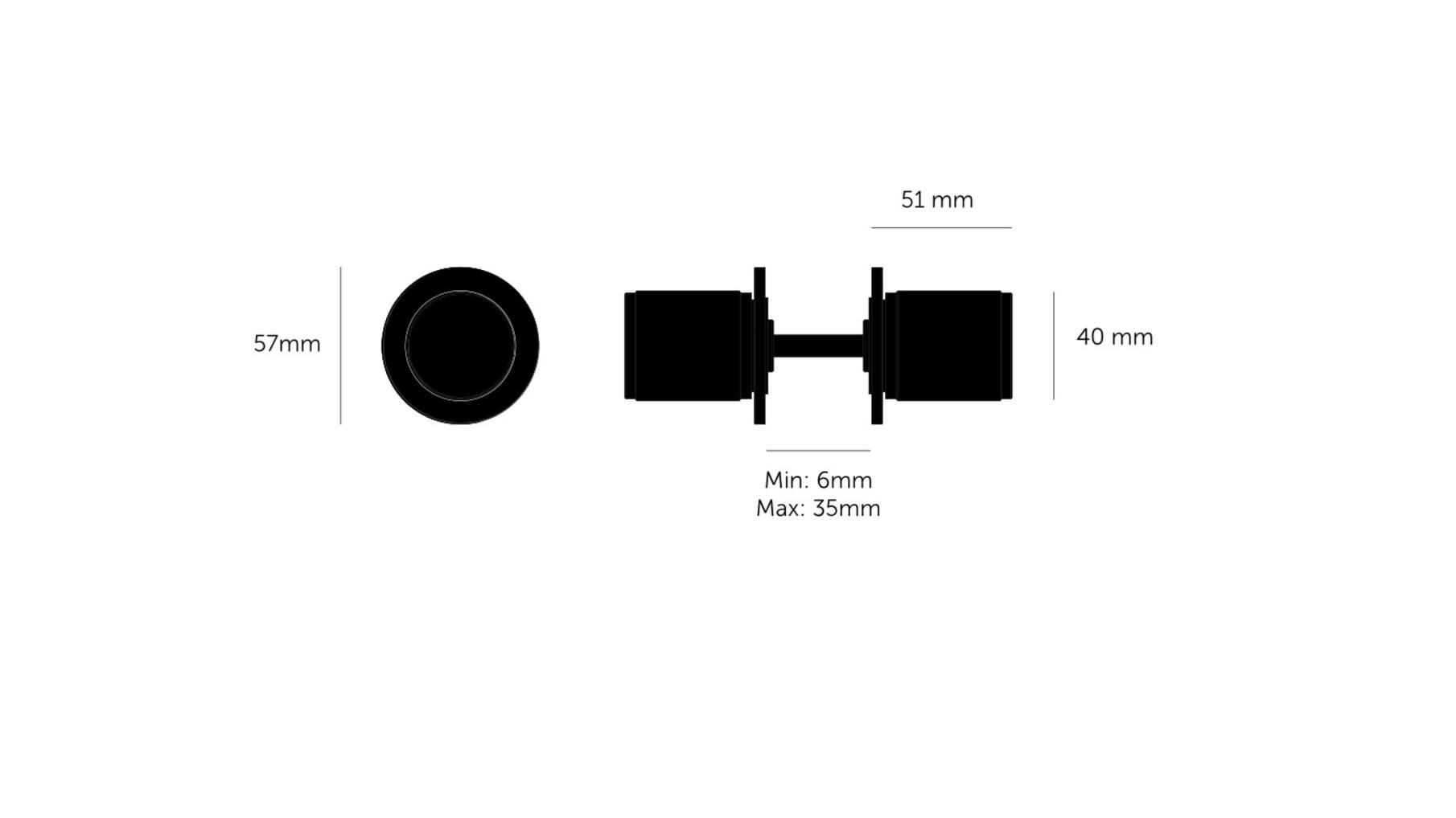 Fixed Door Knob/Double-Sided/Linear/Brass