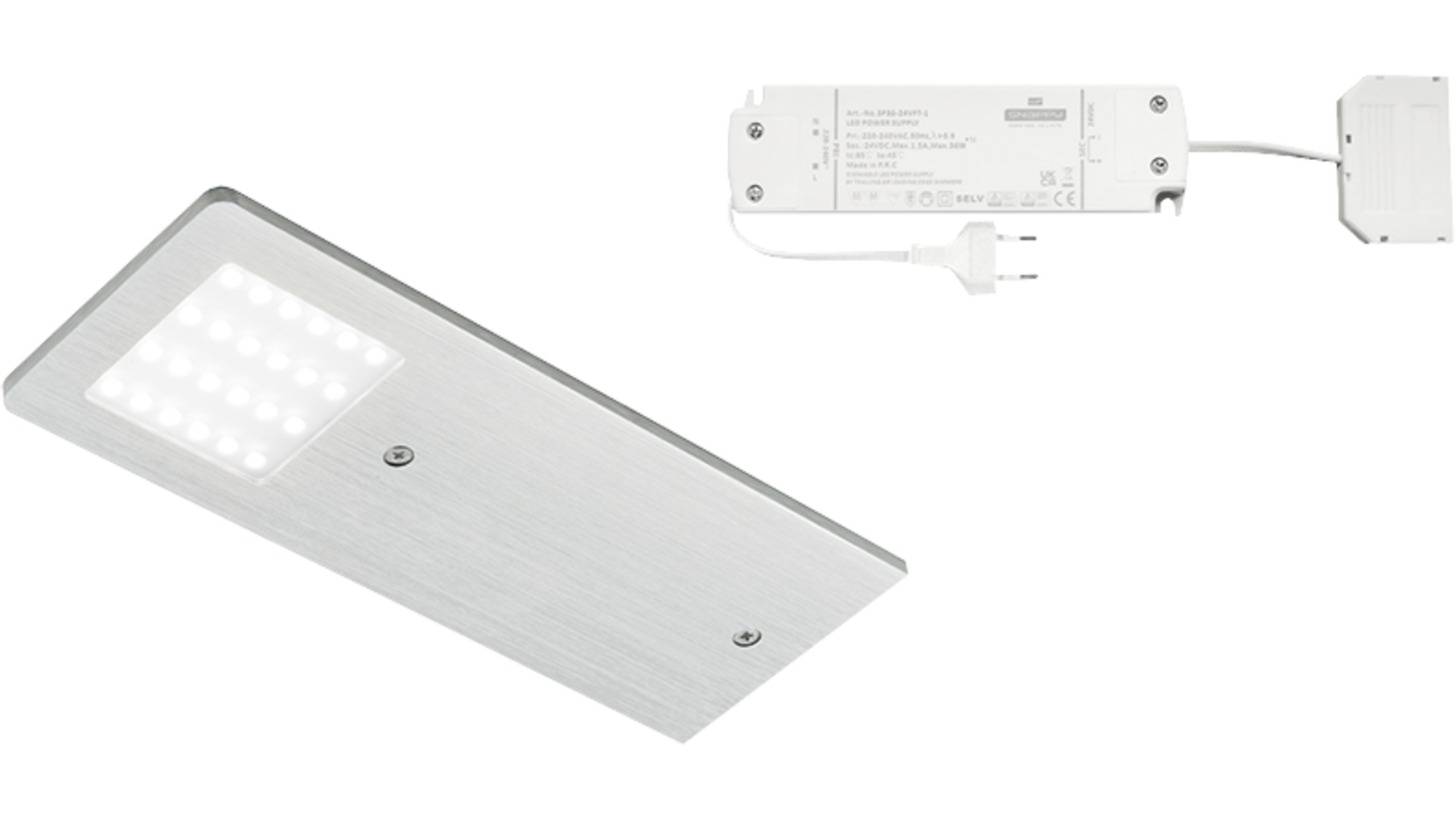 1x Polar Alum. 24V+ RL-dimbare driver 30W