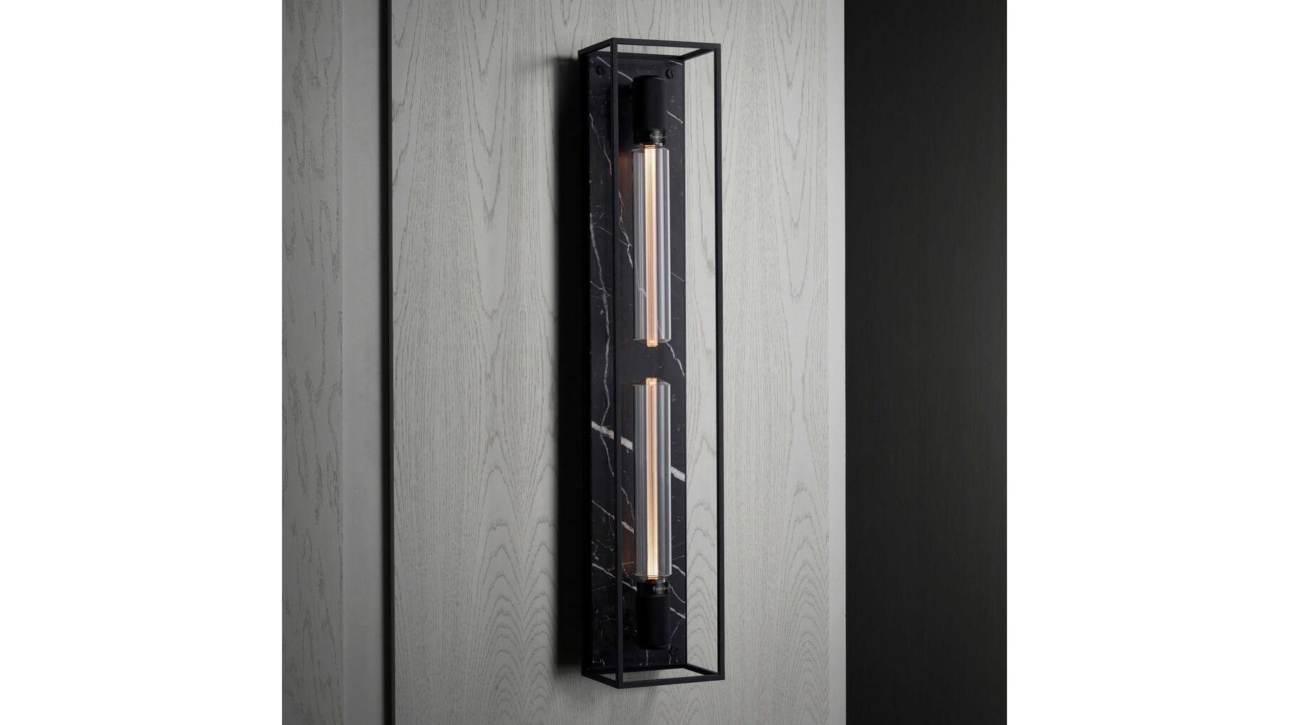 Caged Wall Light/ X-Large/Black Marble