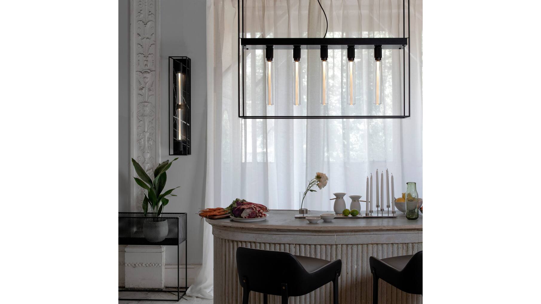 Caged Wall Light/ X-Large/Black Marble