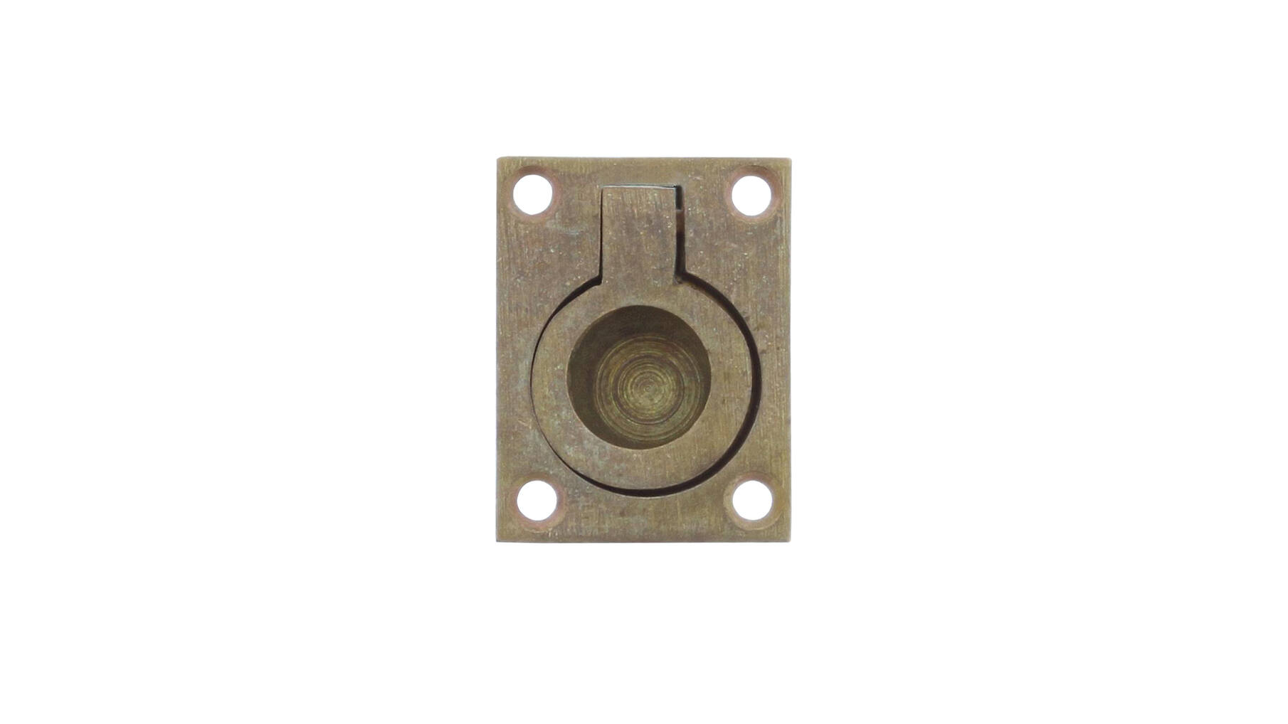Luikring rechthoekig 65 x 49 mm messing getrommeld