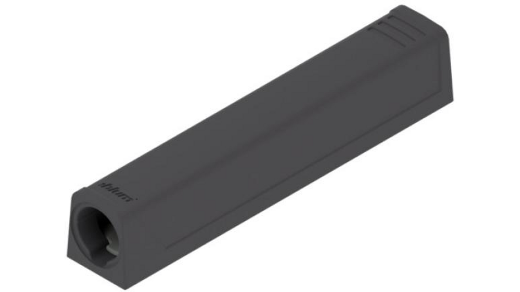 TIP-ON adapterplaat, versie lang recht, carbon zwart