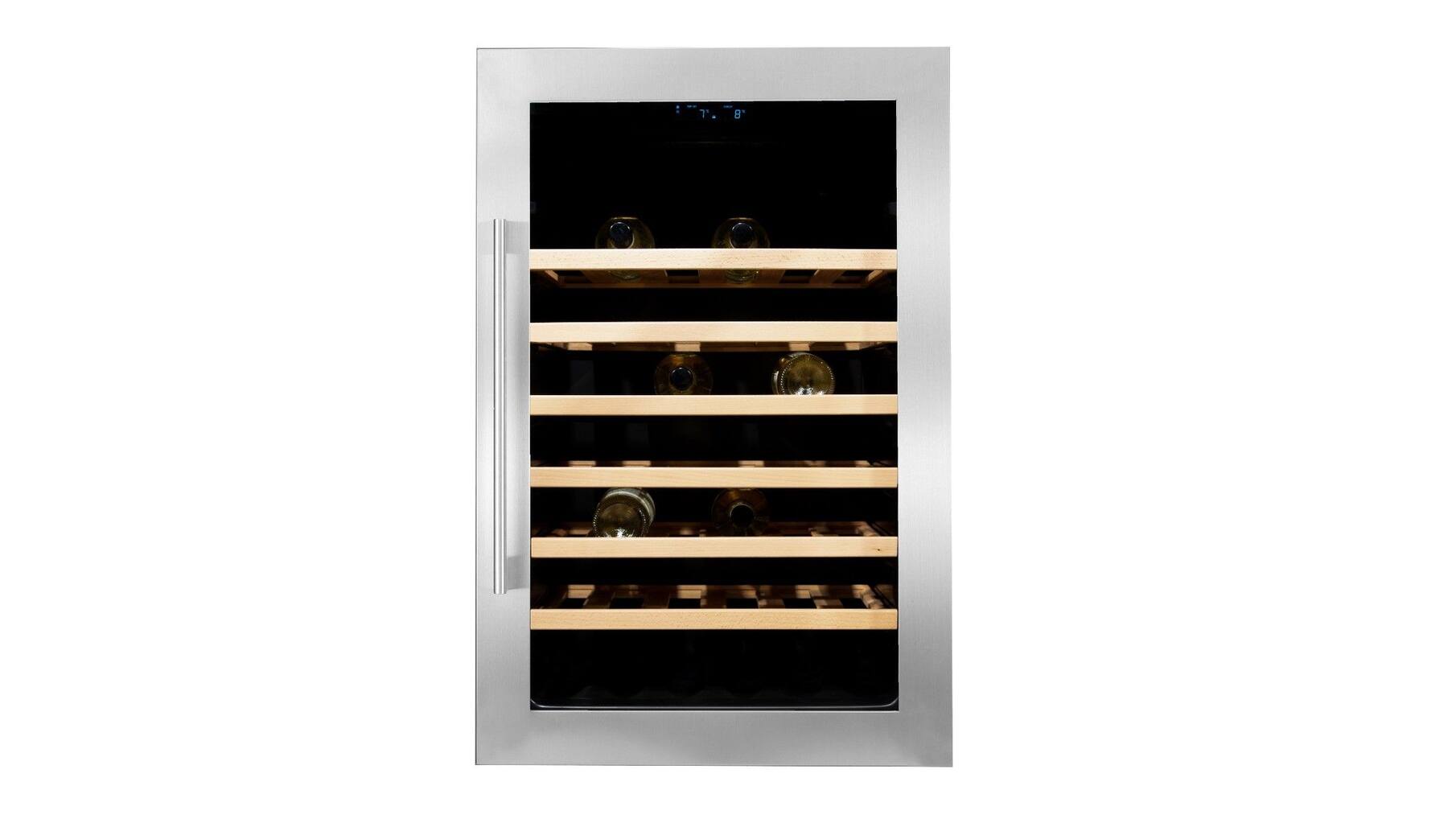 Vinata Wijnklimaatkast Premium, RVS glazen deur, 48 Flessen