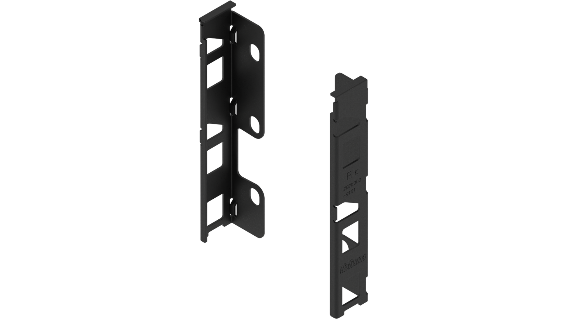 Achterwandhouderset Legrabox, K- hoogte. Carbon zwart