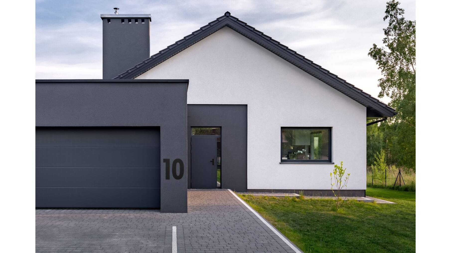 Huisnummer 0 XL hoogte 30cm RVS/mat zwart