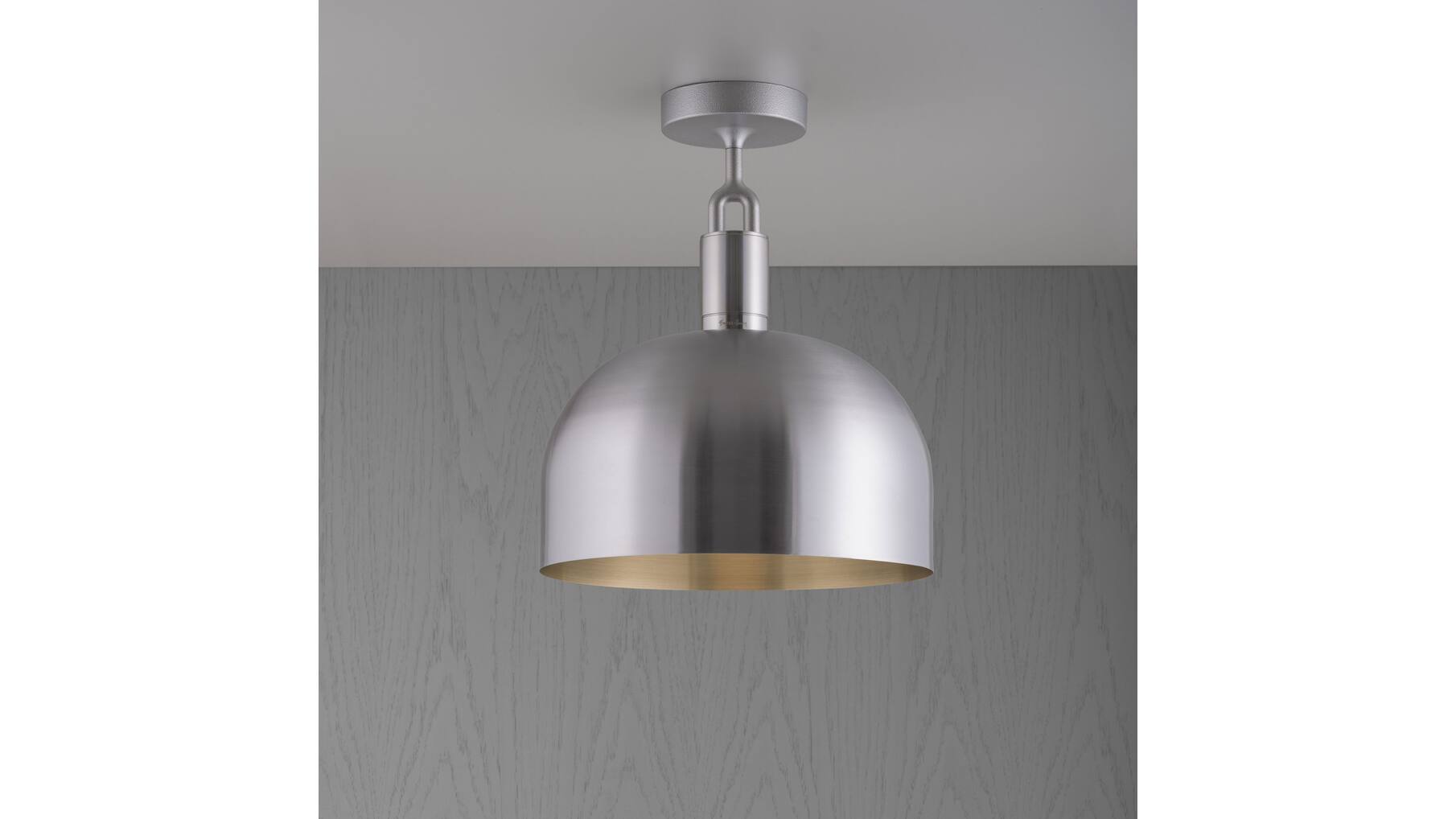 Forked Ceiling/Steel/Large Steel Shade