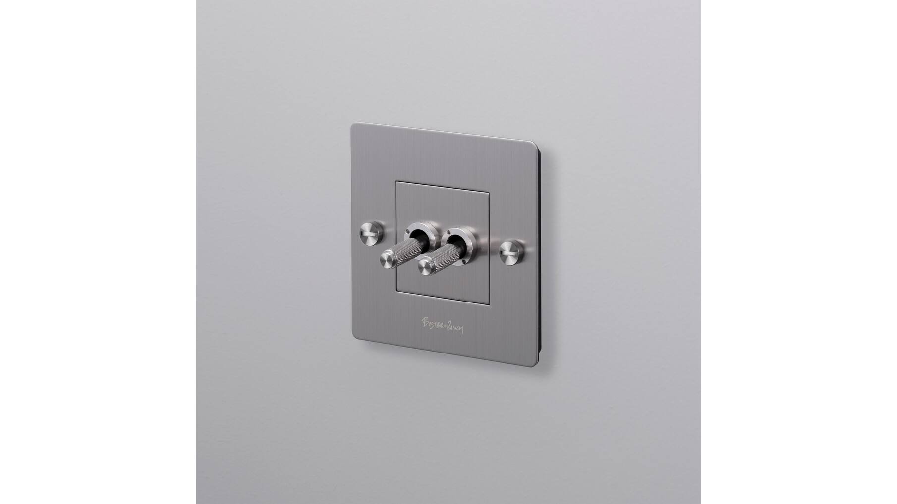 EU 1G Double Toggle Switch/w/ B+P Logo/Steel