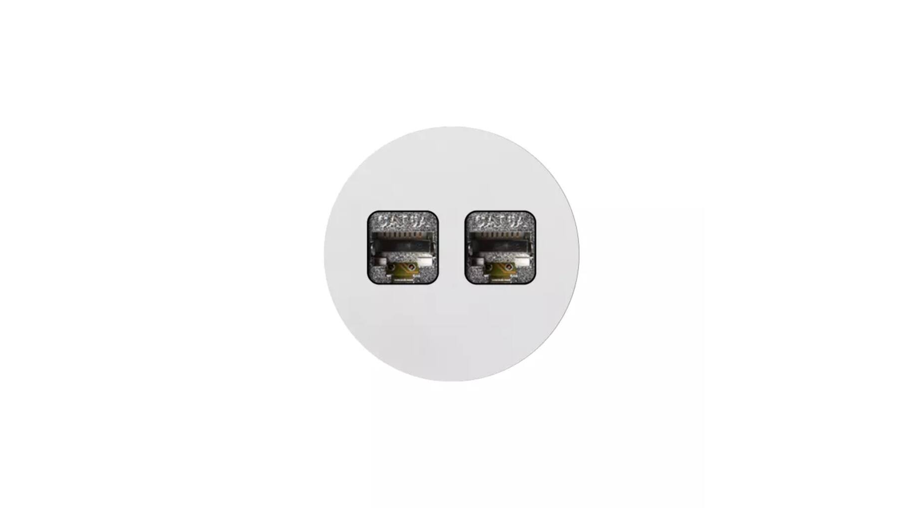 Rond 2.0 Data port  2 Keystones- s. trim - white alu