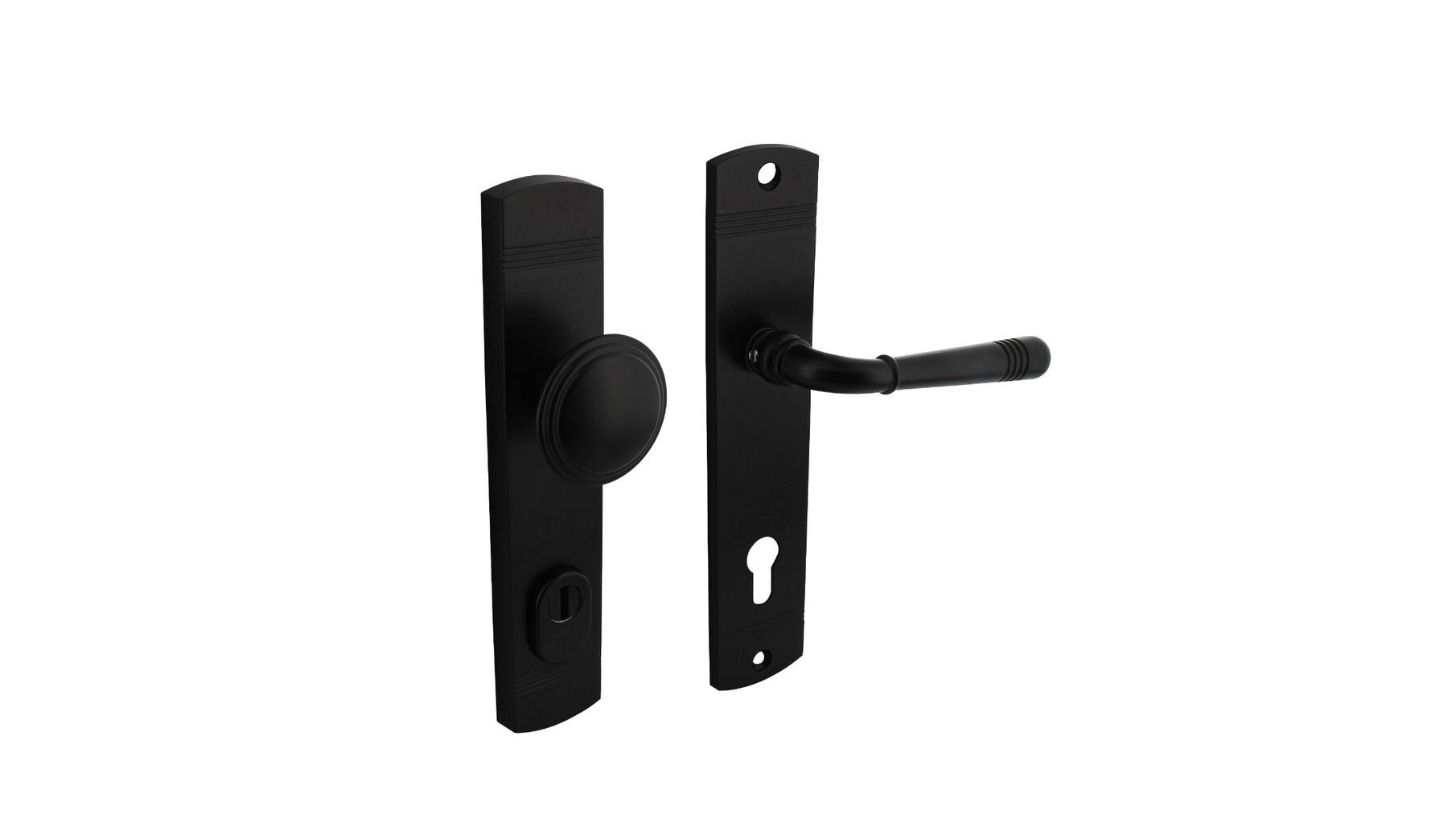 VD-beslag Helena knop/kruk PC 92mm+kerntrekbev. mat zwart