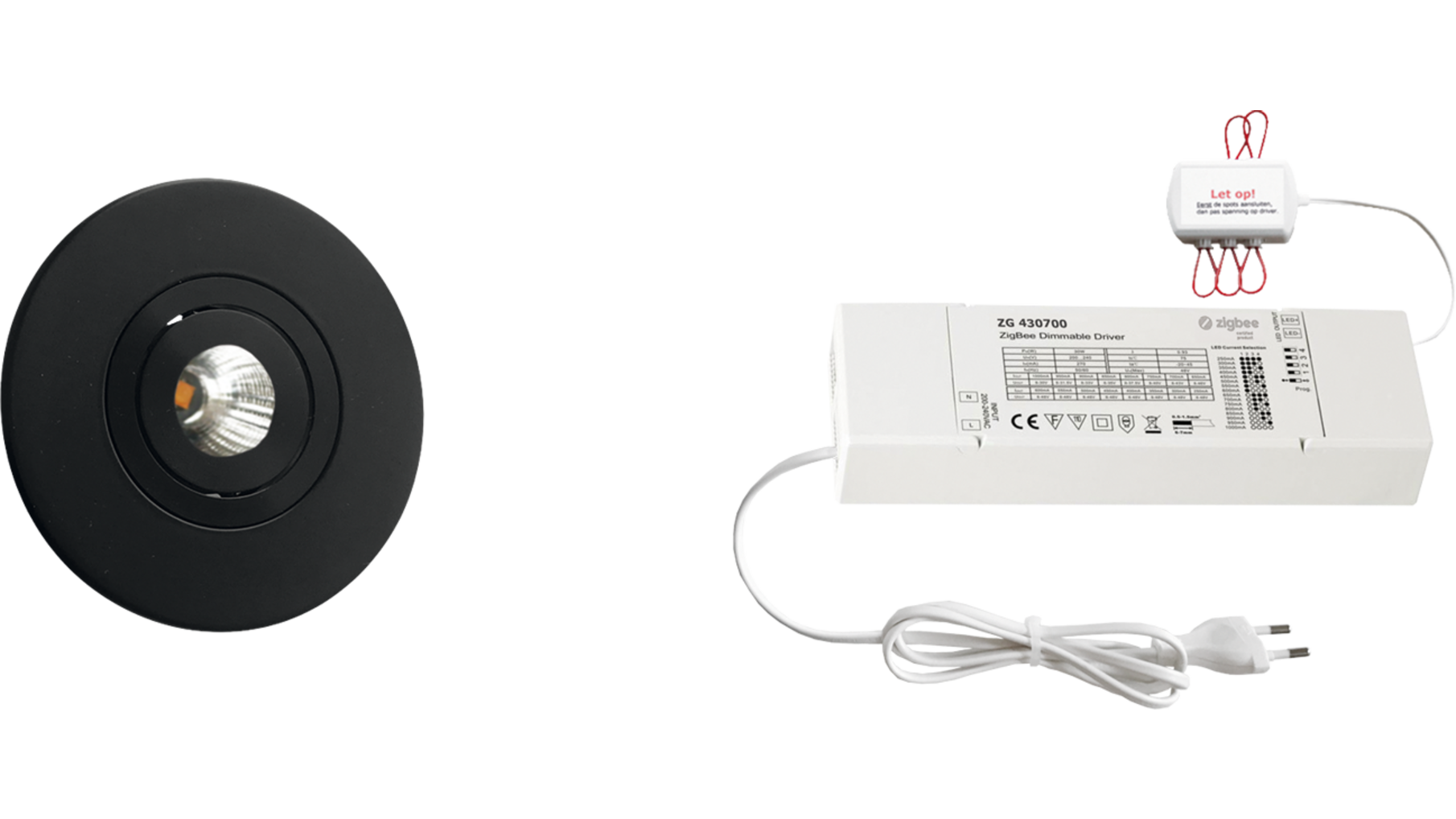 3x Monza rond zwart DTW 3000K-2200K+ 3x verl +ZigBee