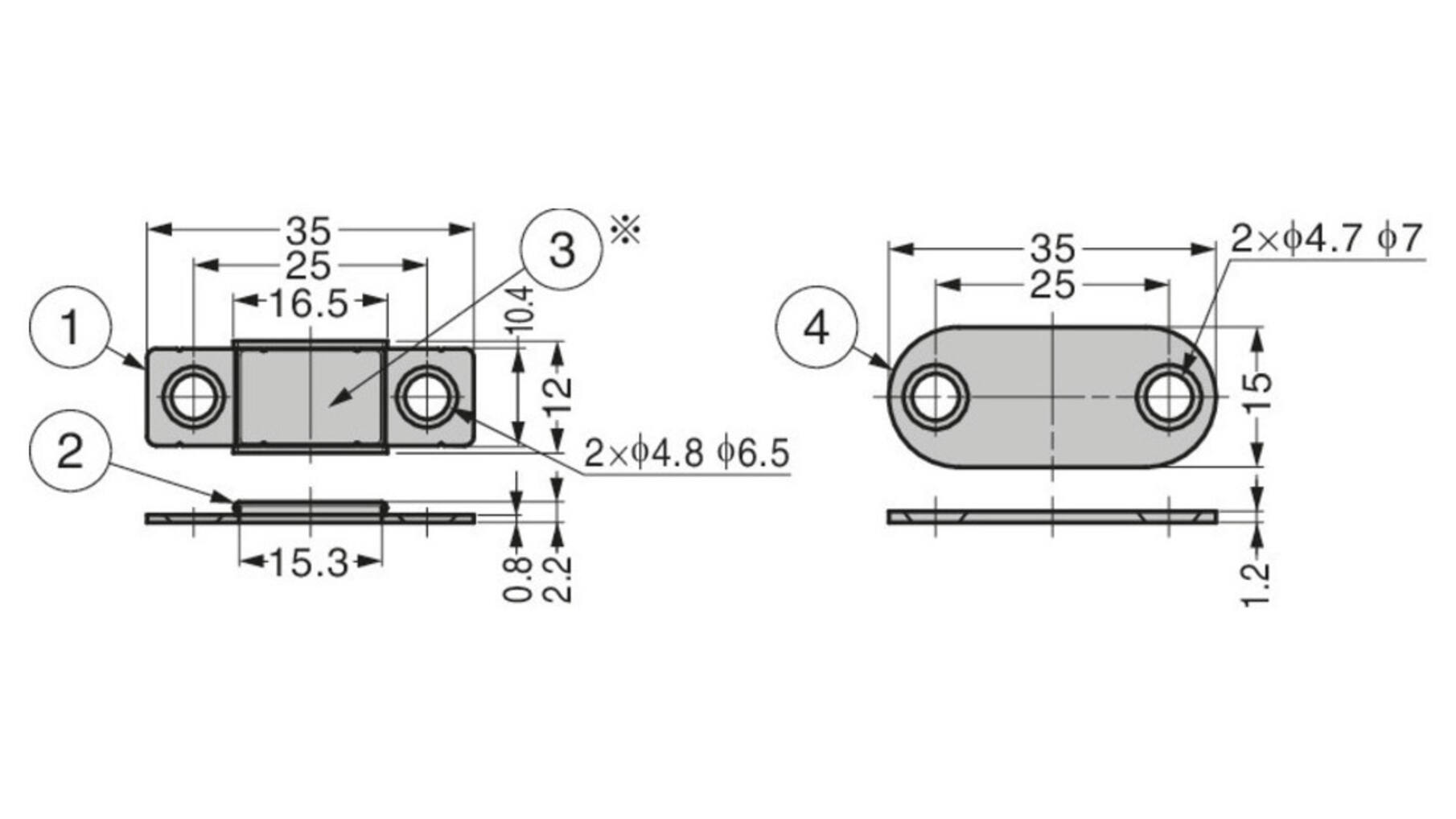 Magneetsnapper RVS ULTRA DUN 2.2mm, trekkracht 7kg