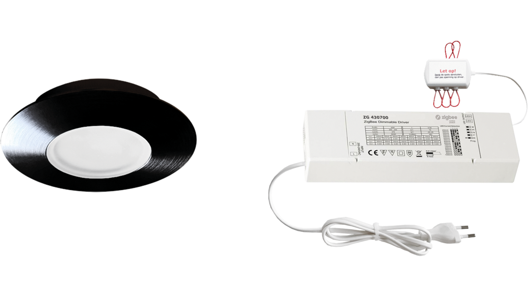 8x Napoli rond zwart DTW 3000K-2200K+7x verl+ZigBee