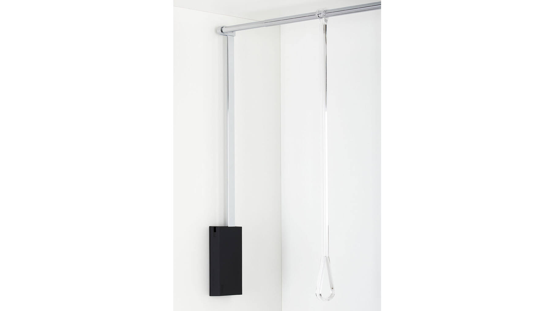 Garderobelift met dubbele soft close 560-950mm zwart/chroom