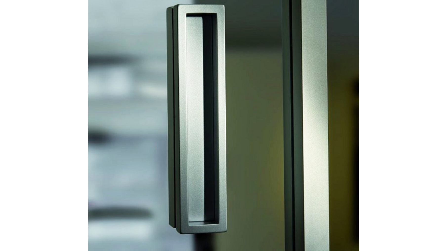 Glasdeurgreep 150x32x15mm mat metallic aluminium, per paar