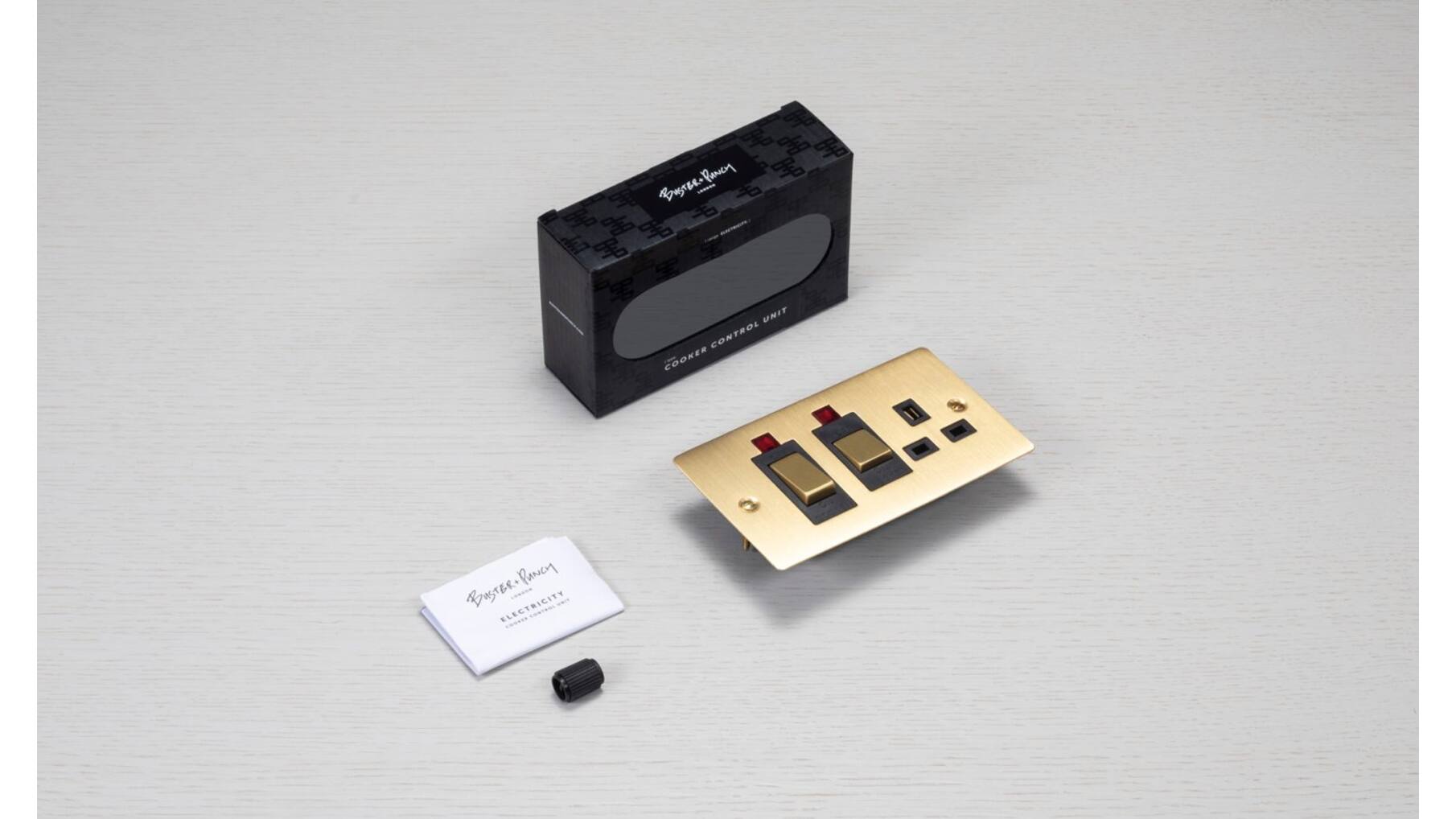 Cooker Control Unit w/ Neon - Brass - Black Interior