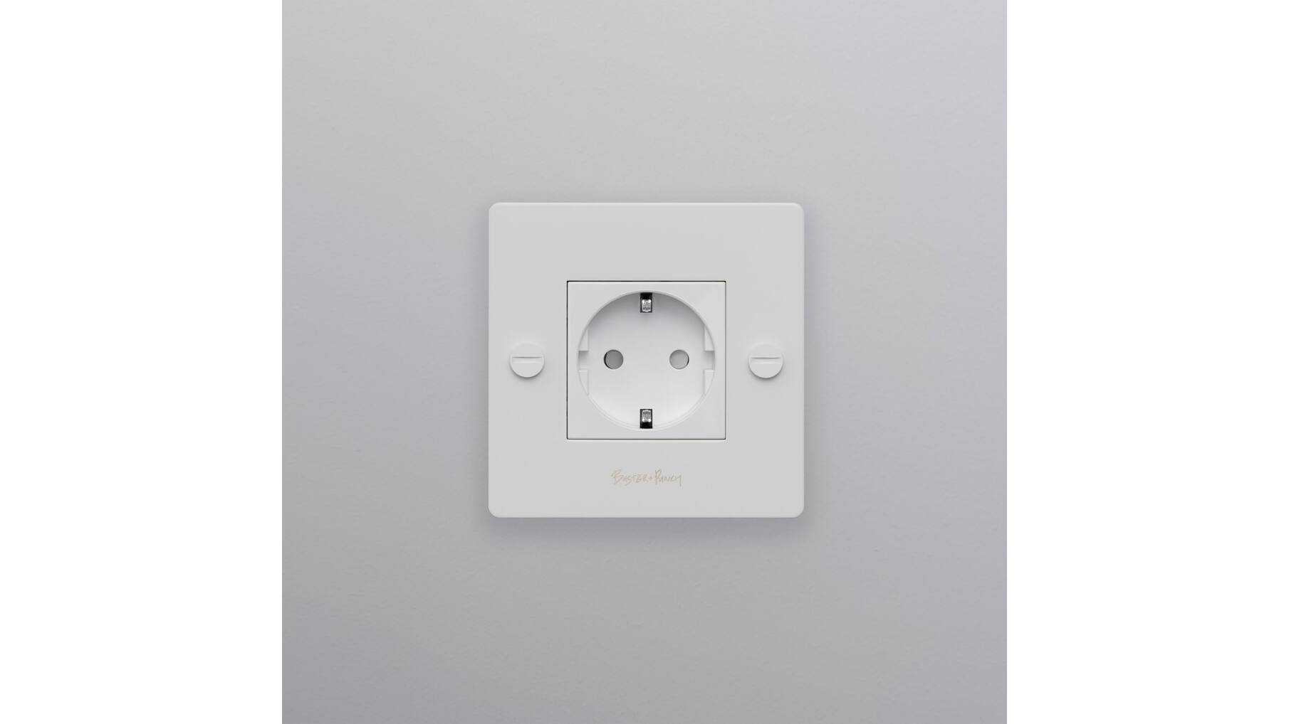 EU 1G Socket/Schuko Type F/w/ B+P Logo/White