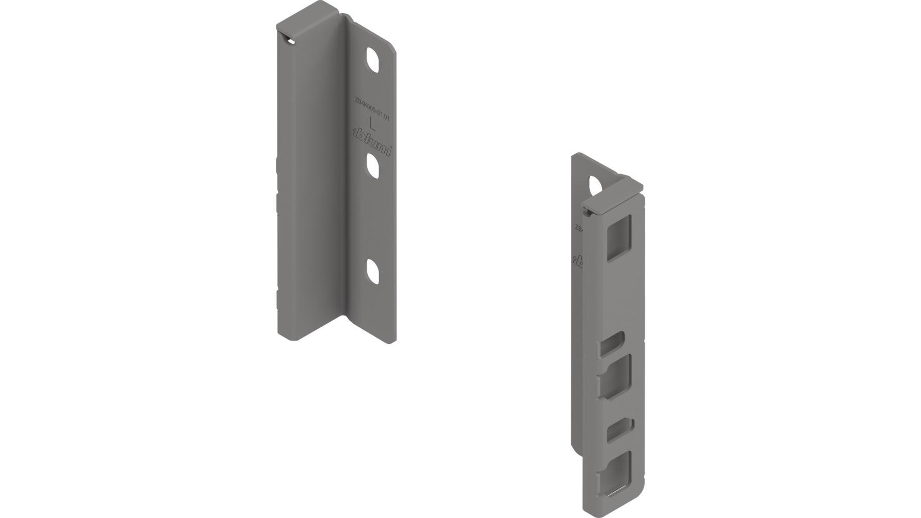 Rugwandhouder Merivobox K- hoogte, L+R, indium grijs
