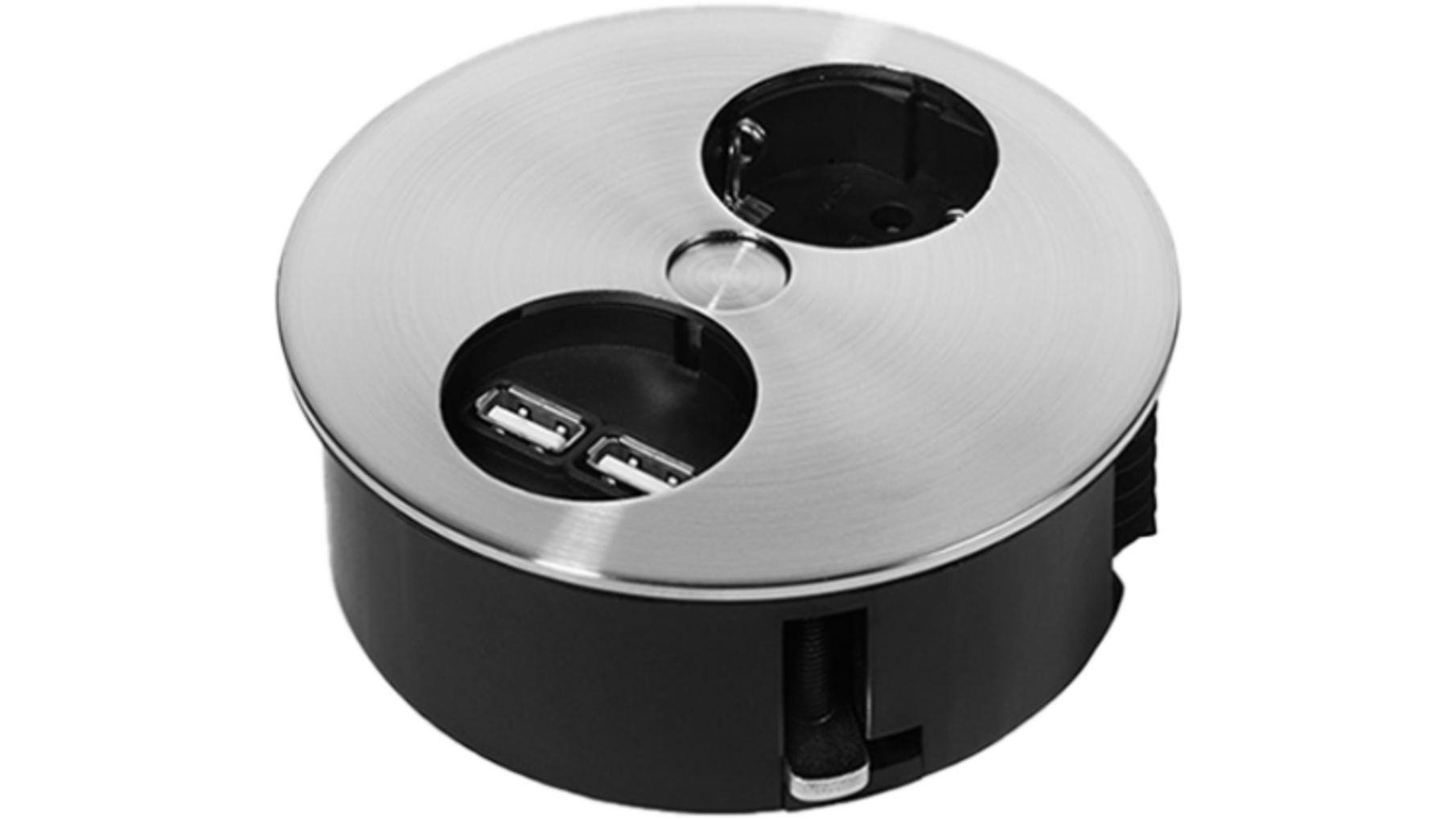 Twist RVS-look met 1x wcd, 2x USB lader