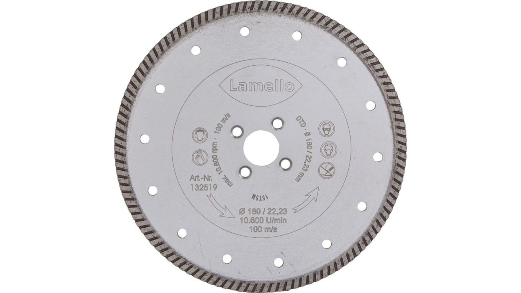 Diamant zaagblad ø180x2,6x22 mm, snijdiepte 58mm