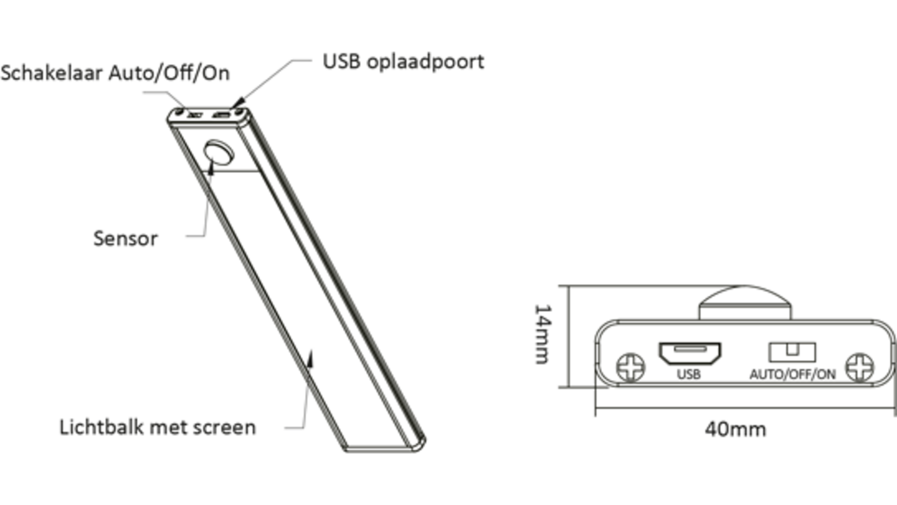 Smart20 Aluminium met lichtgevoelige bewegingssensor