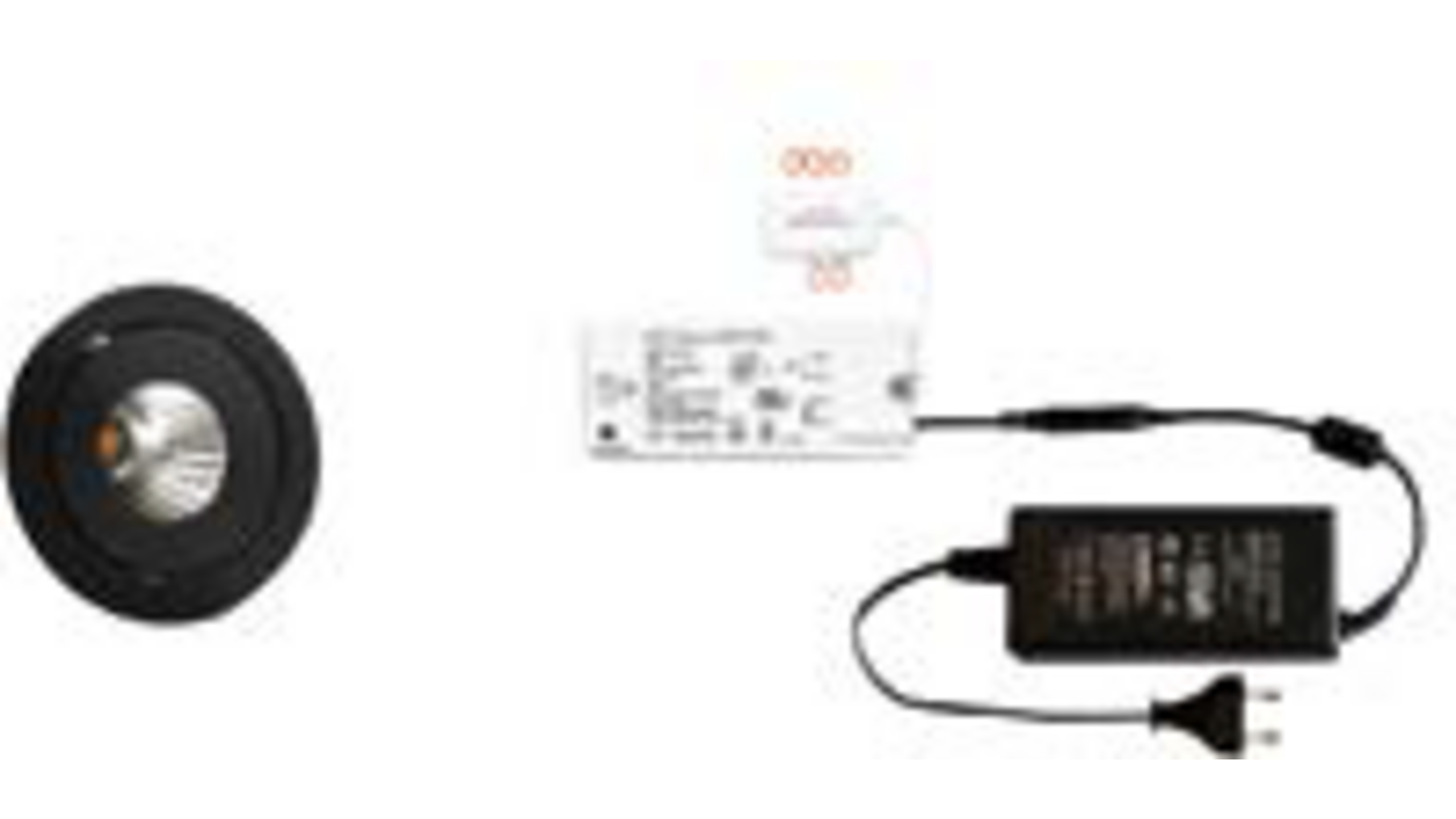 3x Ancona rond zwart + 3x verlengsnoer + ZigBee Driver 30W