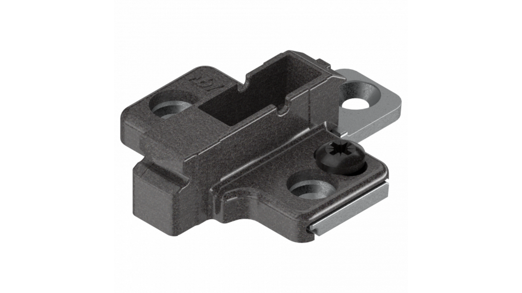 Kruismontageplaat 6mm verdikt, Onyx zwart