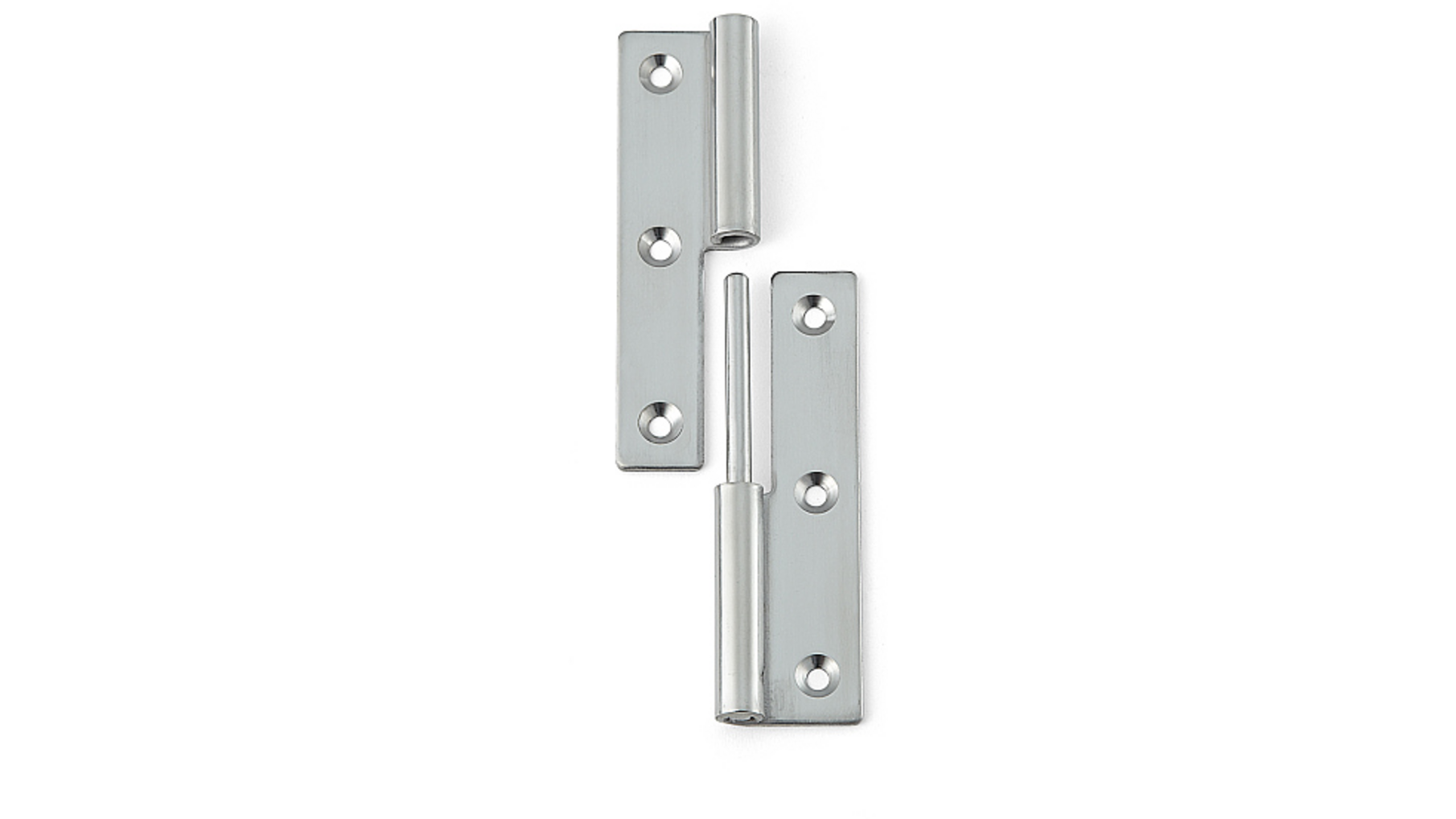 Paumelle RVS hoogte 75mm links, breedte 38mm (uitgeslagen)
