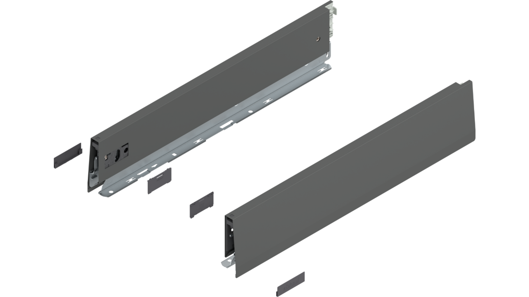 Merivobox zijkant M-hoogte, R+L, 450mm kleur: orion grijs