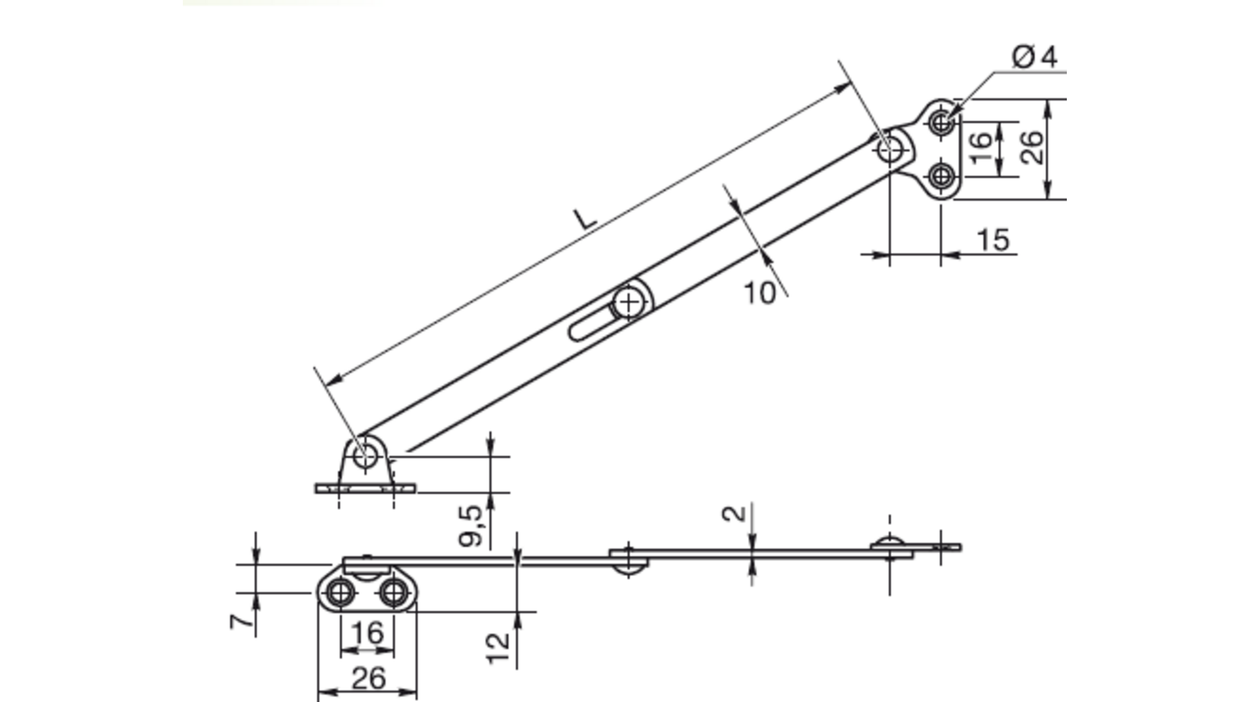 Klepschaar vernikkeld lengte 200mm