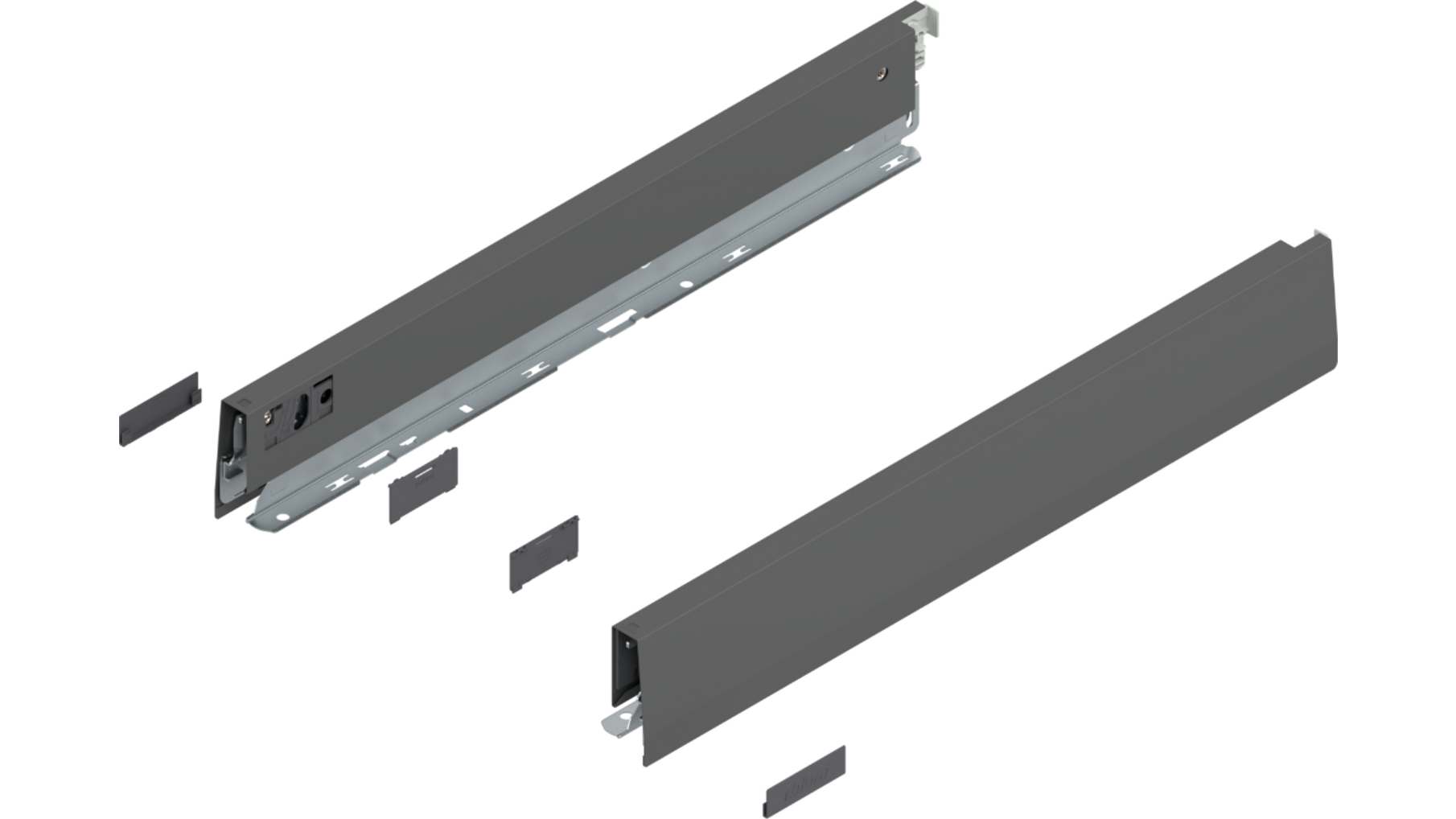 Merivobox zijkant N-hoogte, R+L, 450mm kleur: orion grijs