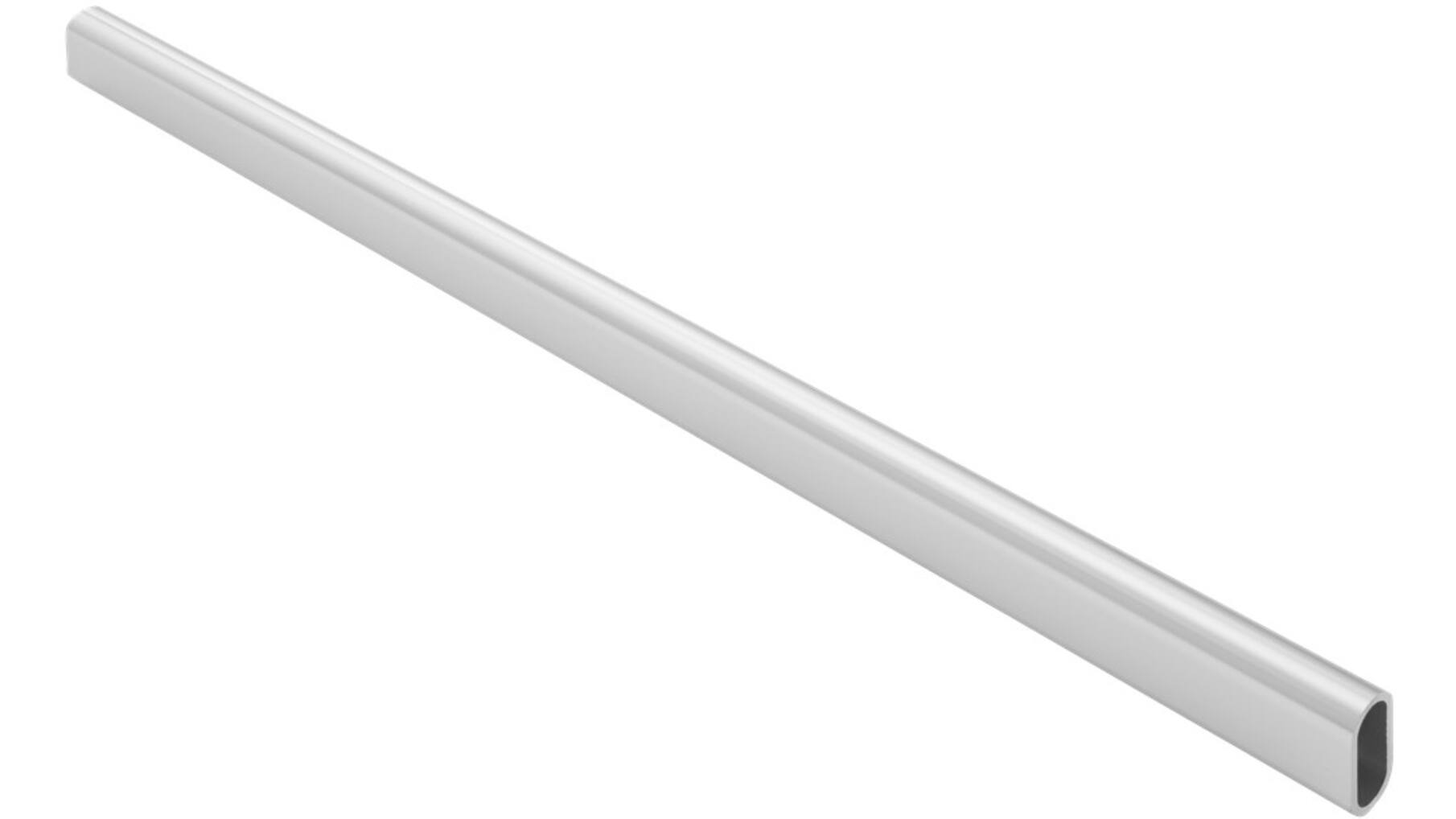 Roede 30x14mm aluminium glanzend, lengte 1000mm