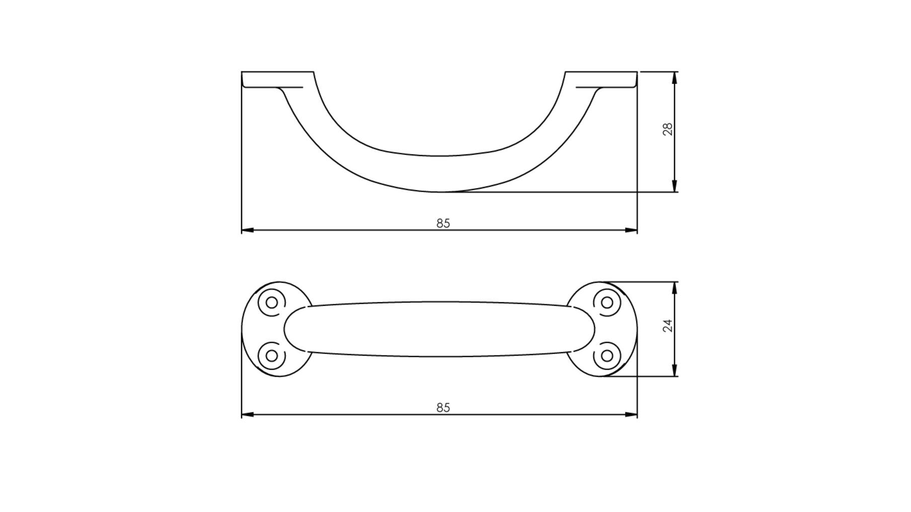 Meubelgreep 85 mm mat zwart