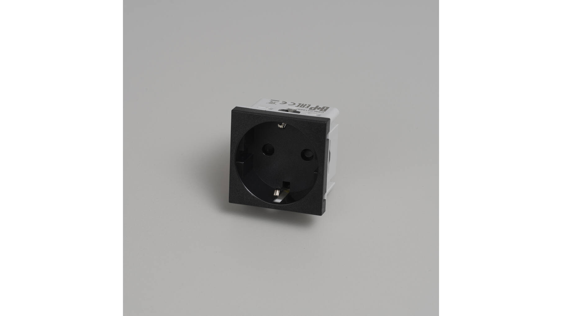 Schuko Socket Module/Type F/45Mm/Black