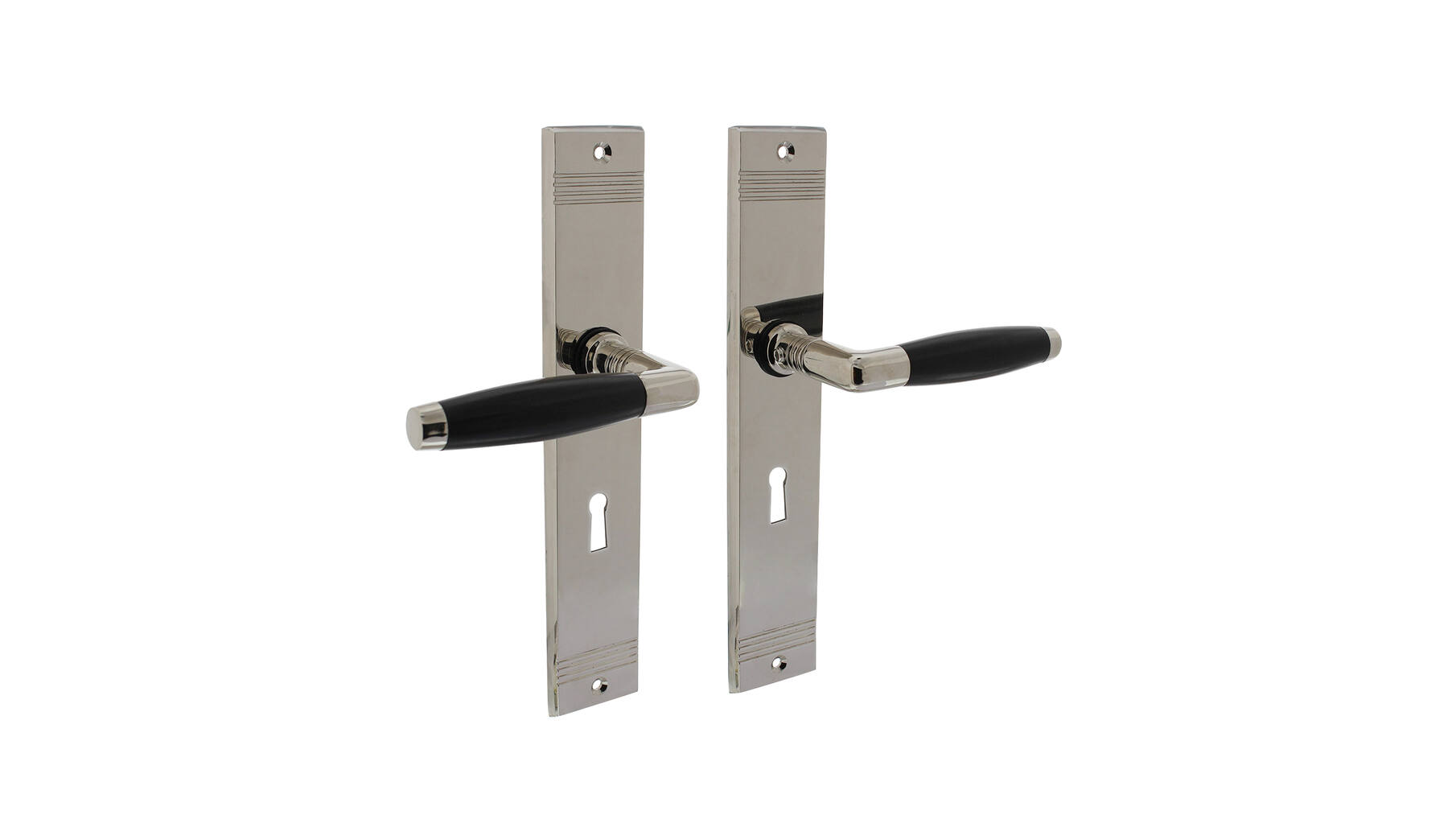 Deurkruk Ton Basic met schild sleutelgat 56mm nikkel