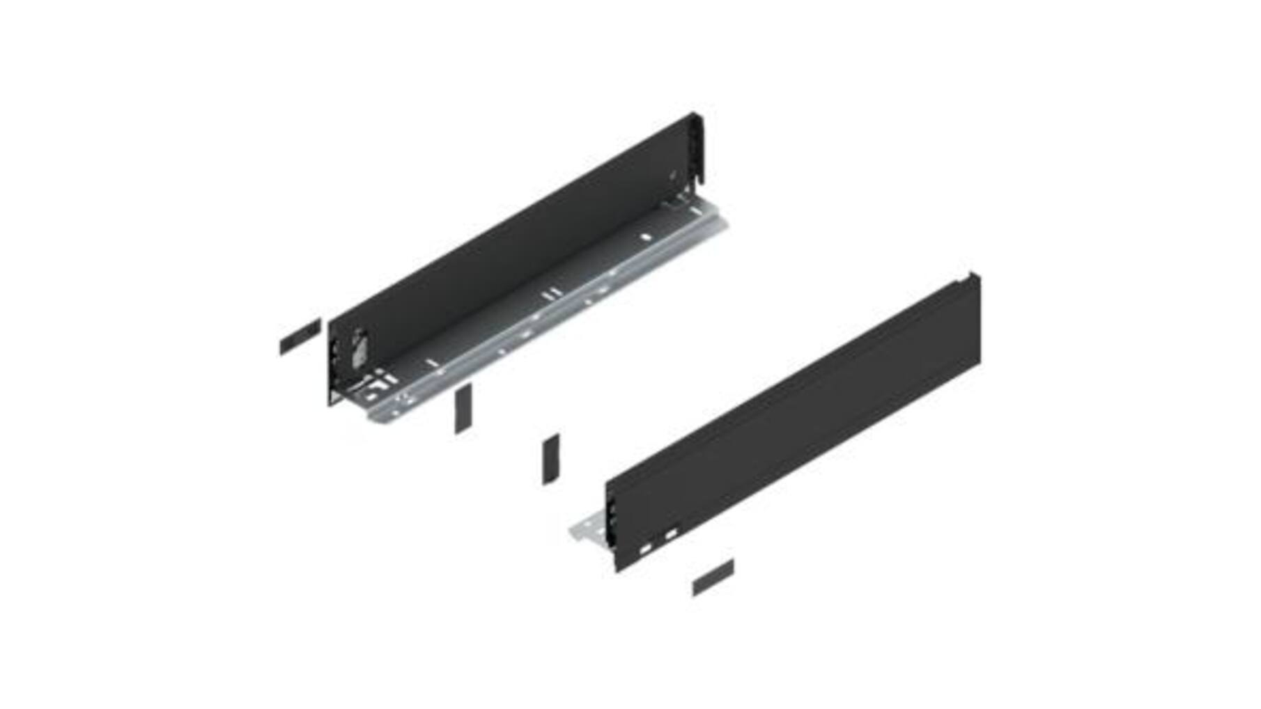 Legrabox ladezijde M 450mm, carbon zwart, hoogte 90,5mm